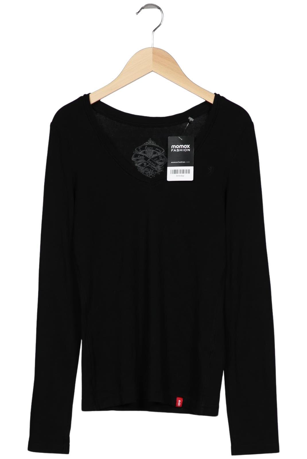 

edc by Esprit Damen Langarmshirt, schwarz, Gr. 36