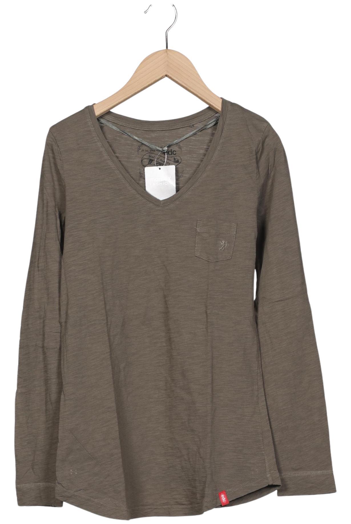 

edc by Esprit Damen Langarmshirt, grün, Gr. 36