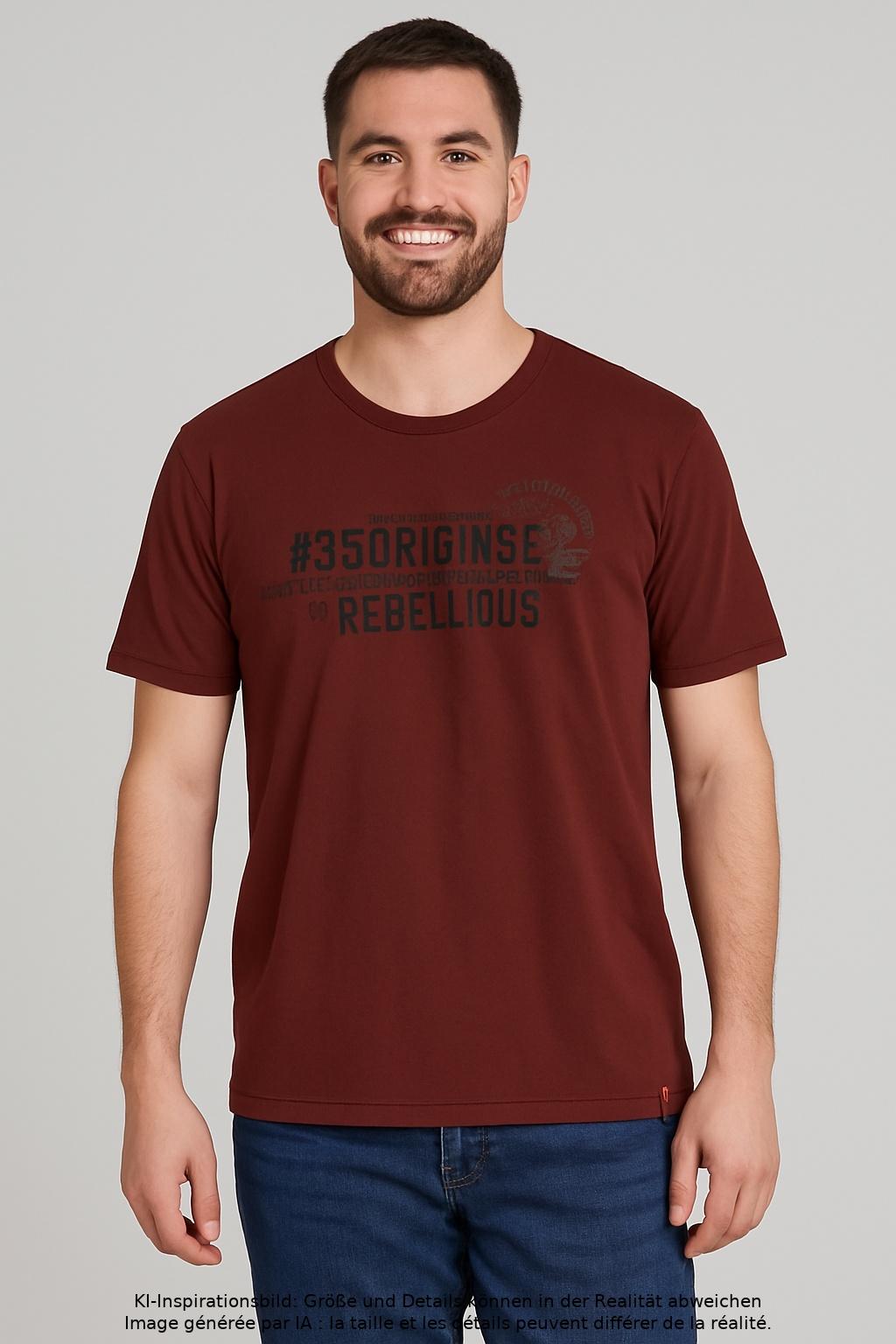 

edc by Esprit Herren T-Shirt, bordeaux, Gr. 54