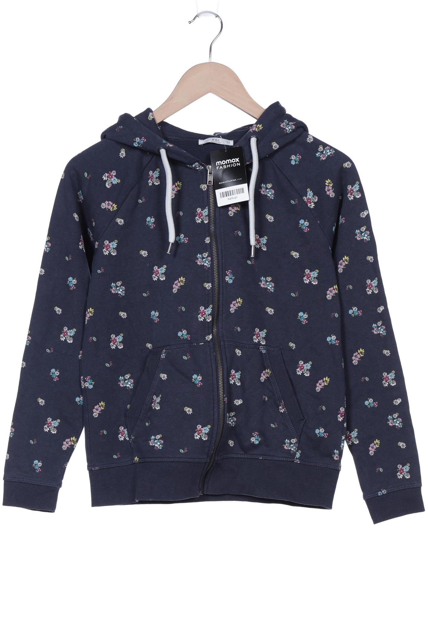 

edc by Esprit Damen Kapuzenpullover, marineblau, Gr. 34