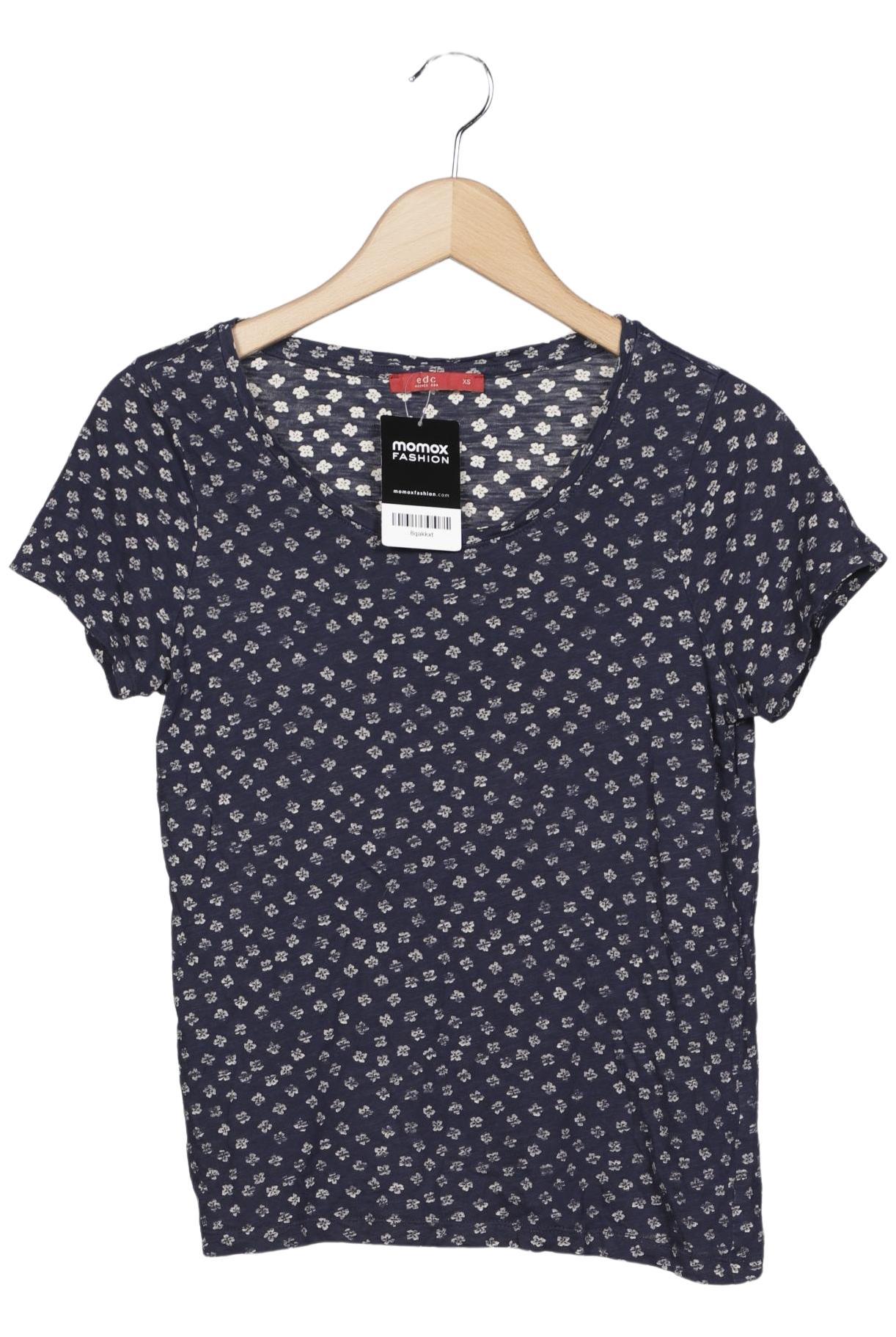 

edc by Esprit Damen T-Shirt, marineblau, Gr. 34