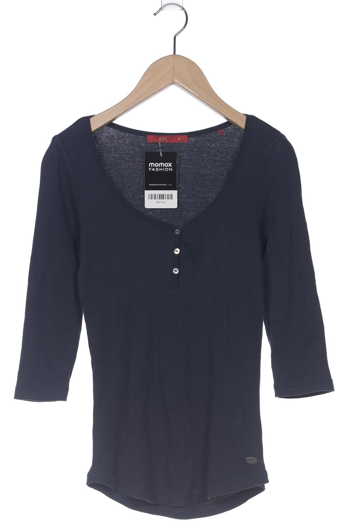 

edc by Esprit Damen Langarmshirt, marineblau, Gr. 38