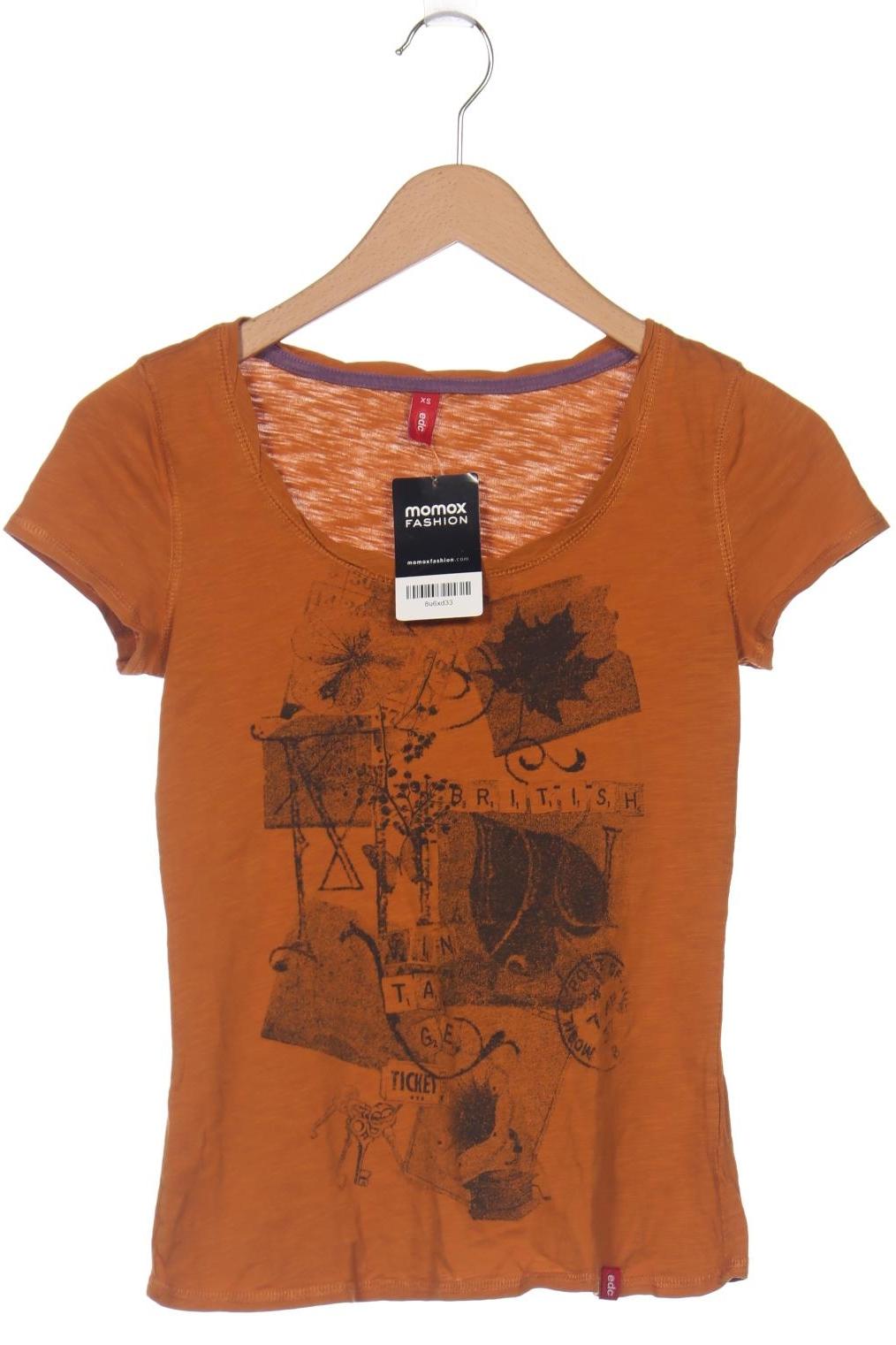 

edc by Esprit Damen T-Shirt, orange, Gr. 34