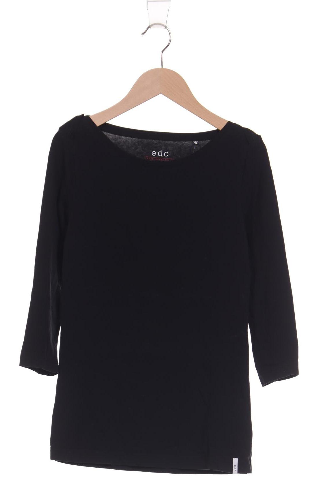 

edc by Esprit Damen Langarmshirt, schwarz, Gr. 34