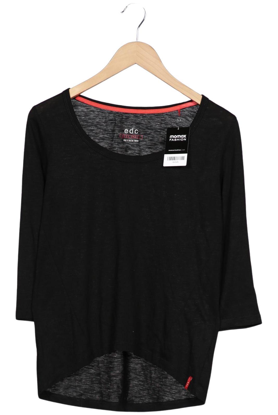 

edc by Esprit Damen Langarmshirt, schwarz, Gr. 36