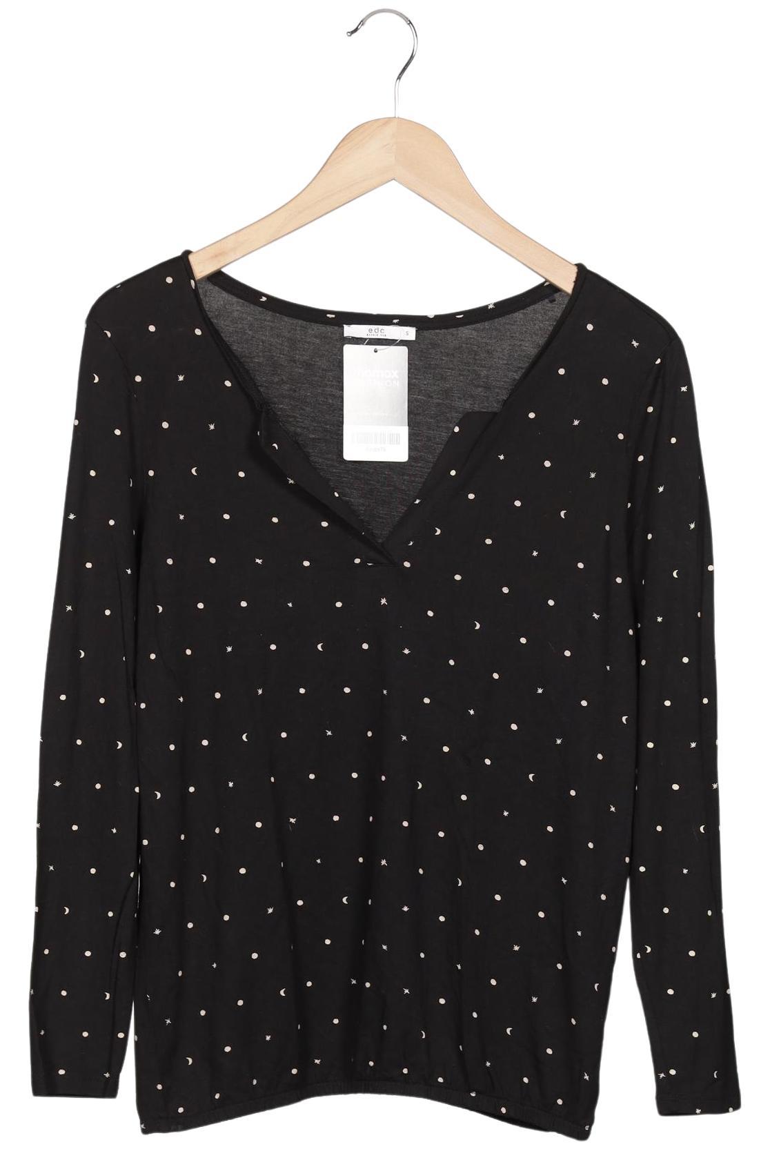 

edc by Esprit Damen Langarmshirt, schwarz, Gr. 36