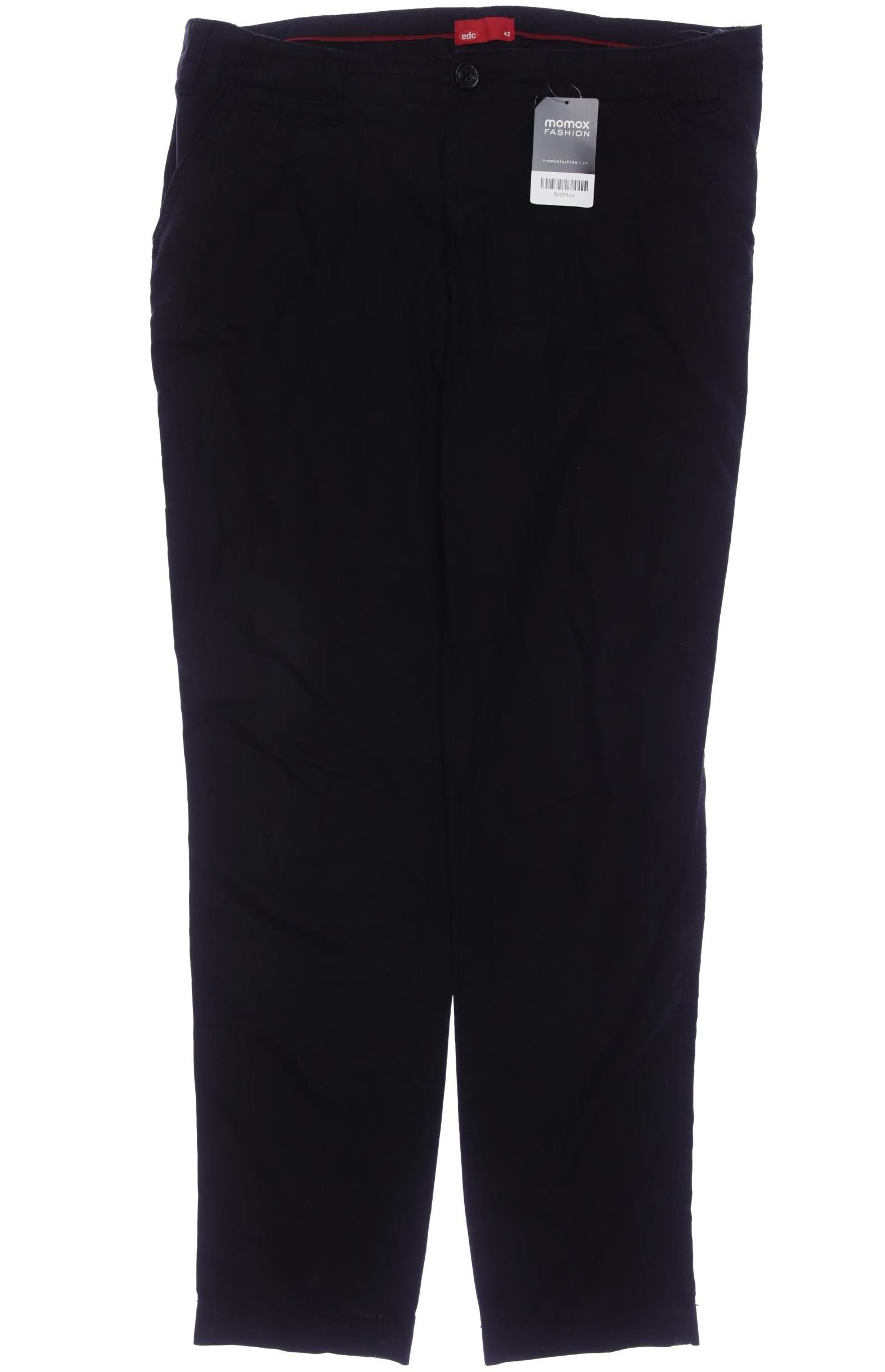 

edc by Esprit Damen Stoffhose, schwarz, Gr. 42