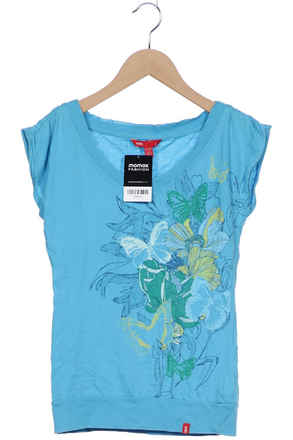 

edc by Esprit Damen T-Shirt, blau, Gr. 36