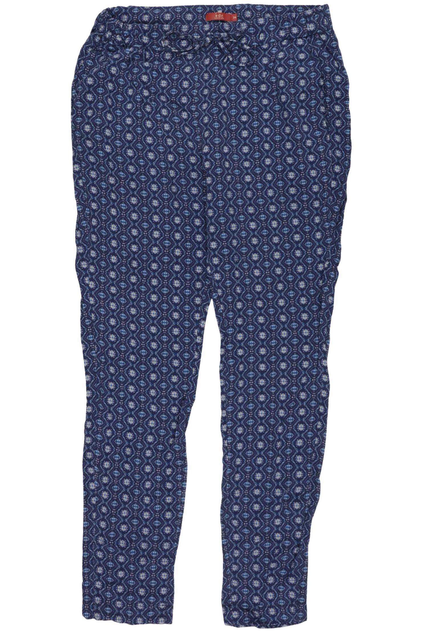 

edc by Esprit Damen Stoffhose, blau, Gr. 34