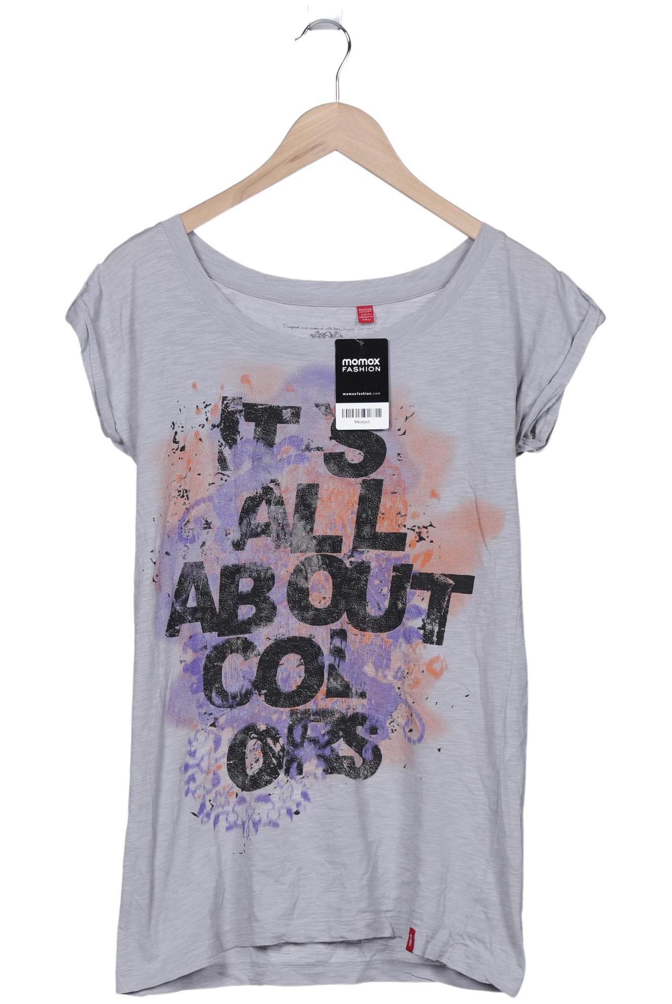 

edc by Esprit Damen T-Shirt, grau, Gr. 36