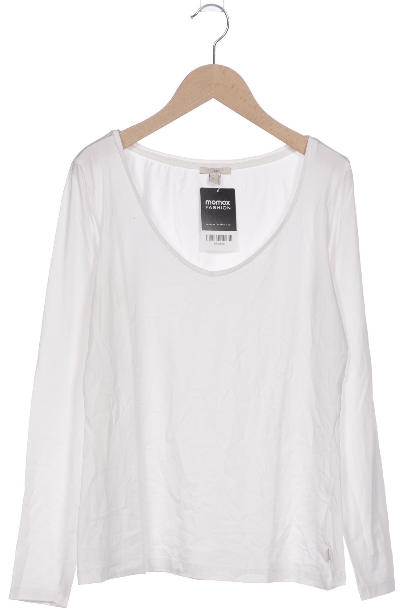 

edc by Esprit Damen Langarmshirt, weiß, Gr. 38