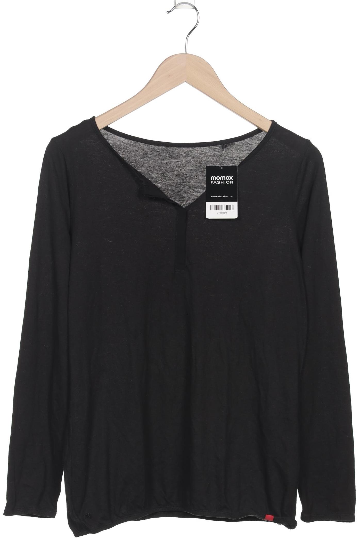 

edc by Esprit Damen Langarmshirt, schwarz, Gr. 36