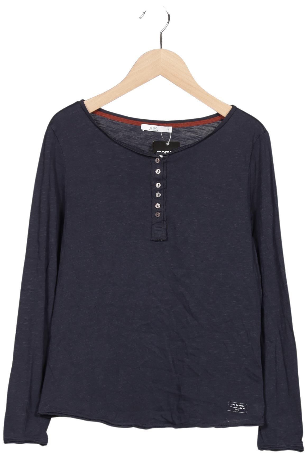 

edc by Esprit Damen Langarmshirt, marineblau, Gr. 34