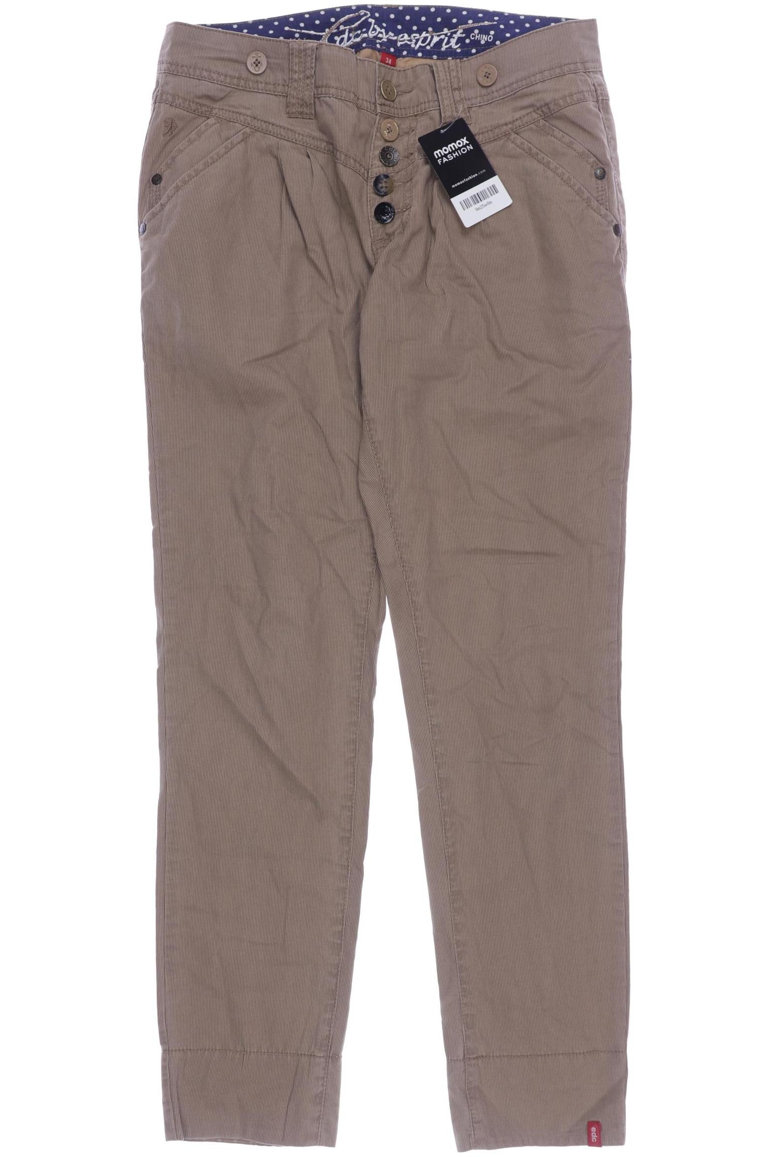 

edc by Esprit Damen Stoffhose, braun, Gr. 34