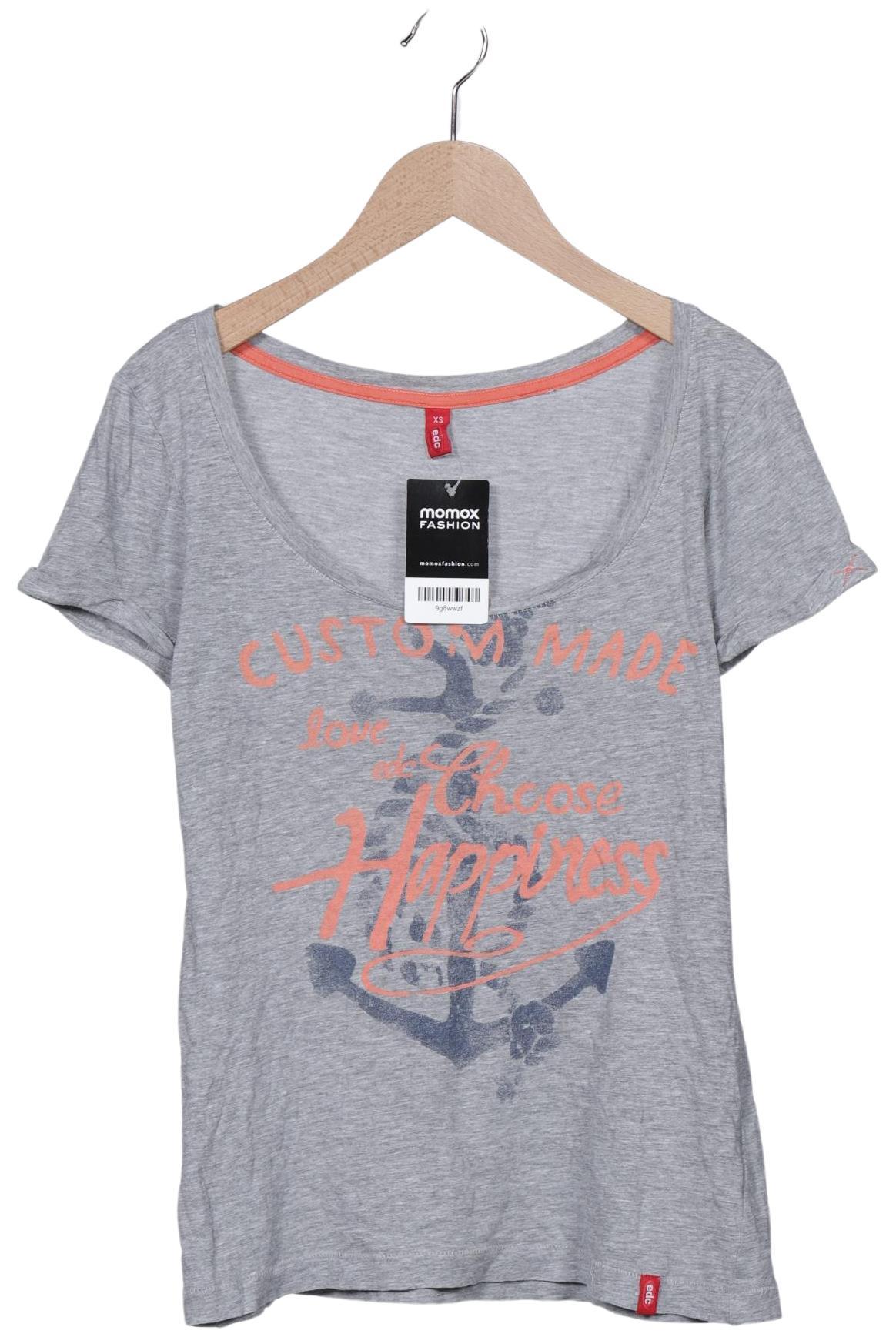 

edc by Esprit Damen T-Shirt, grau, Gr. 34