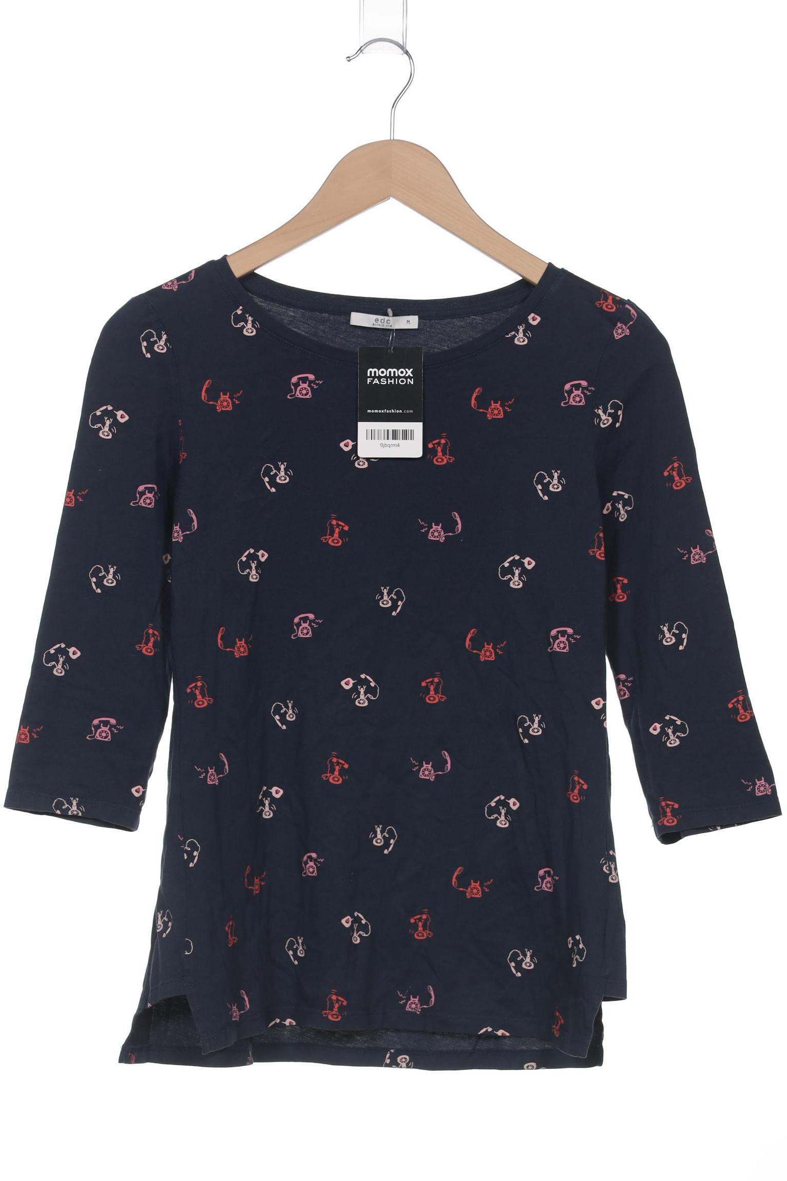 

edc by Esprit Damen Langarmshirt, marineblau, Gr. 38