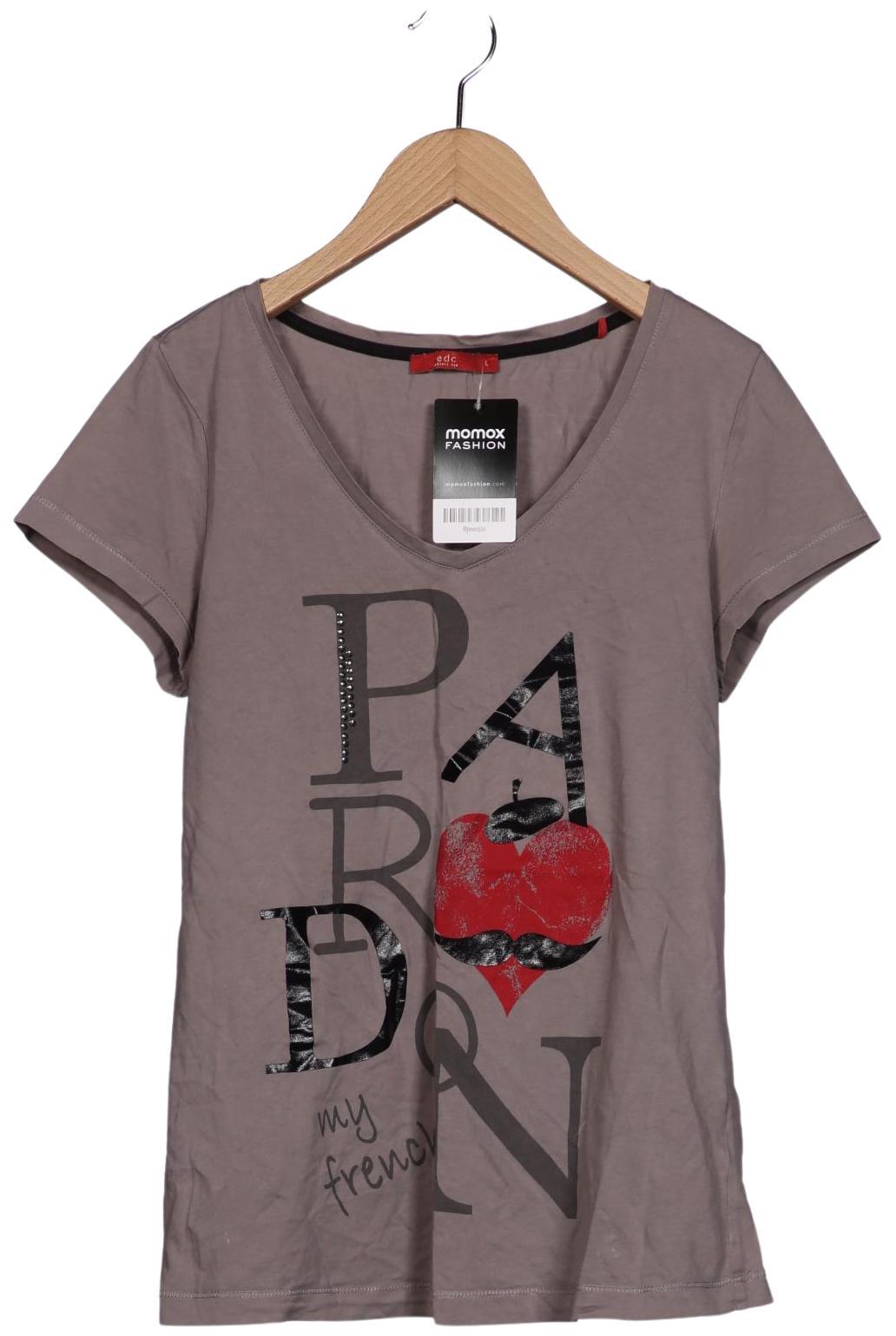 

edc by Esprit Damen T-Shirt, grau, Gr. 42
