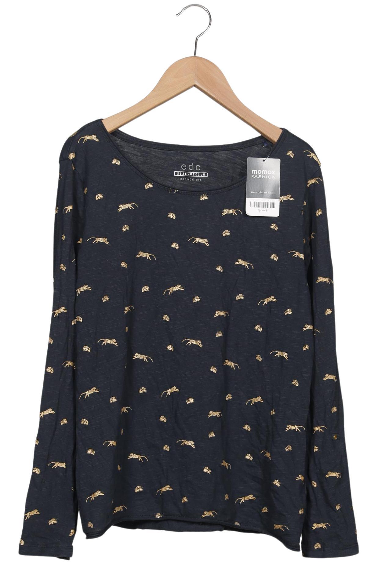 

edc by Esprit Damen Langarmshirt, marineblau, Gr. 38