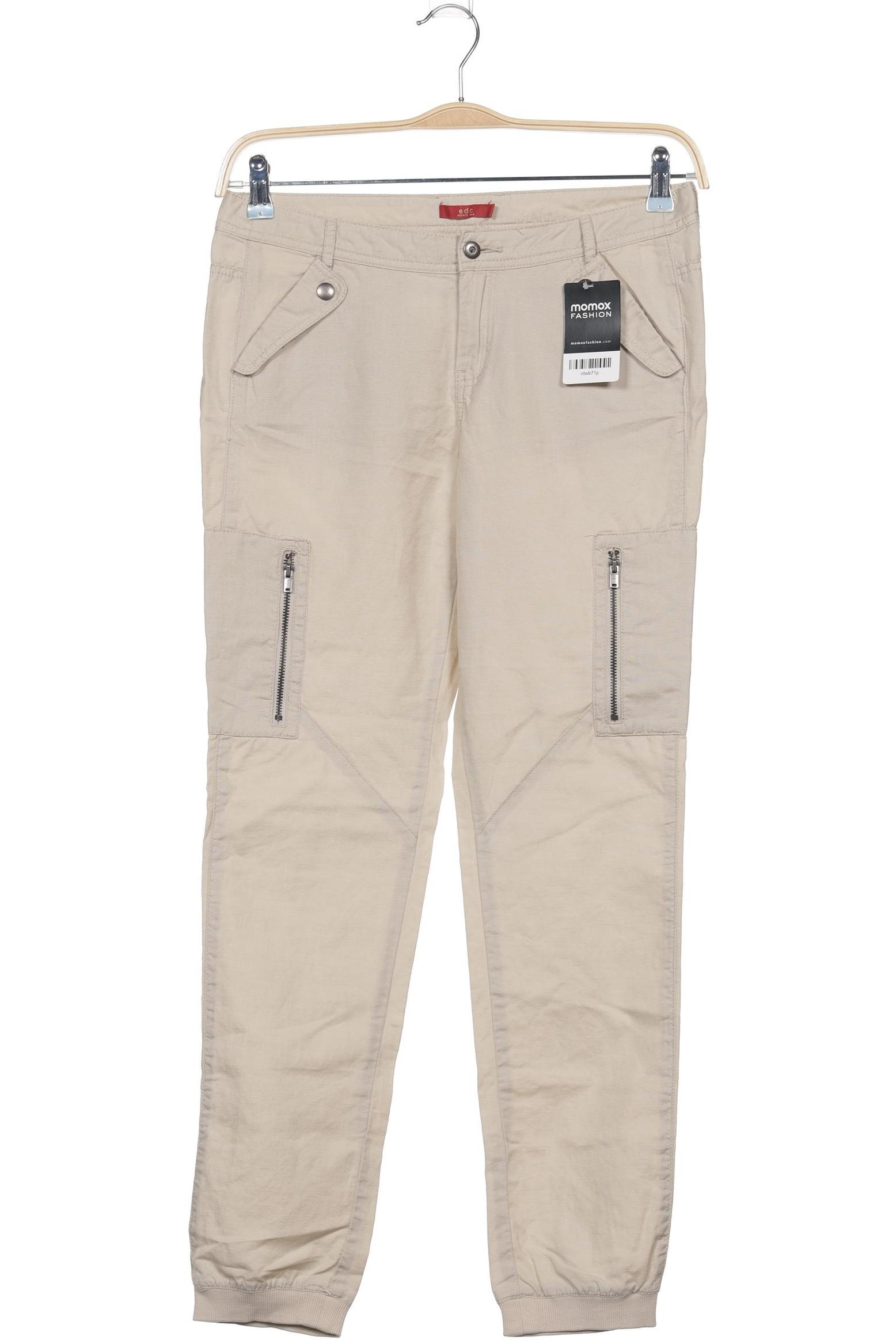 

edc by Esprit Damen Stoffhose, beige, Gr. 32