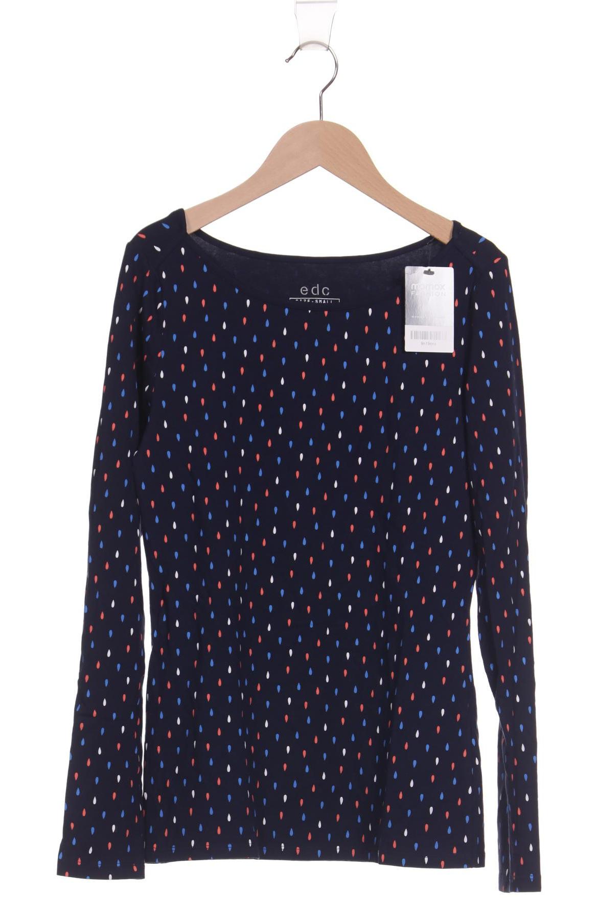 

edc by Esprit Damen Langarmshirt, marineblau, Gr. 36