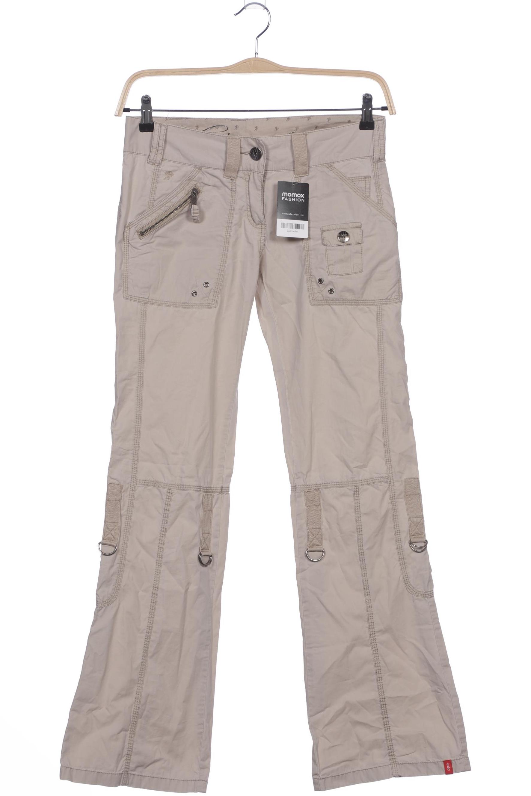 

edc by Esprit Damen Stoffhose, beige, Gr. 34