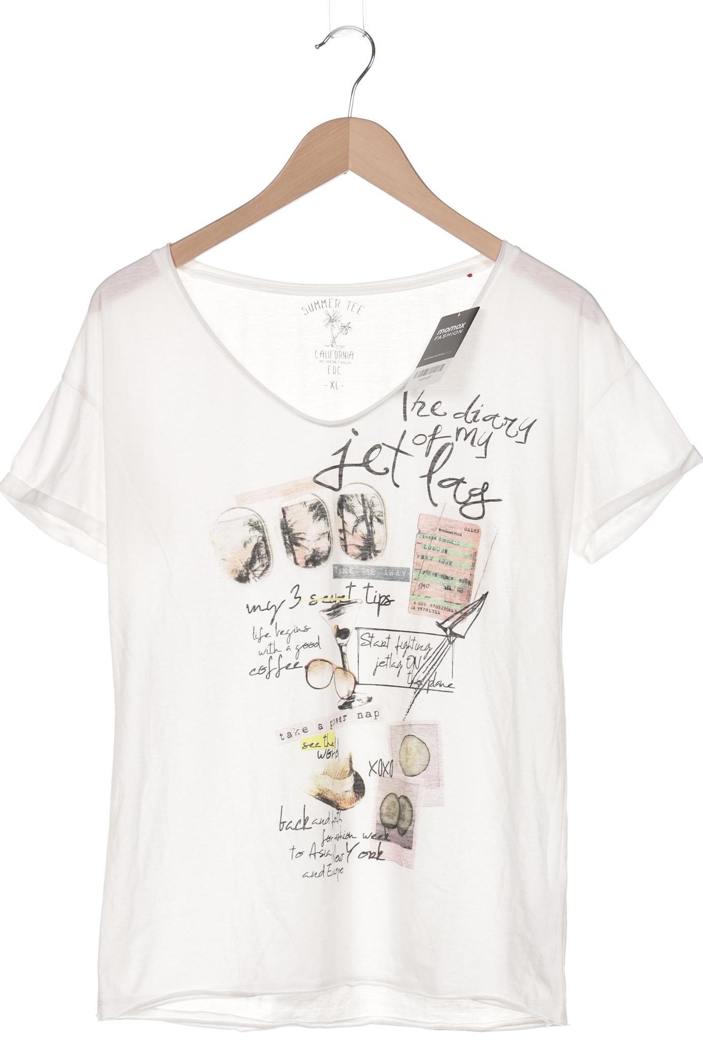 

edc by Esprit Damen T-Shirt, weiß, Gr. 44