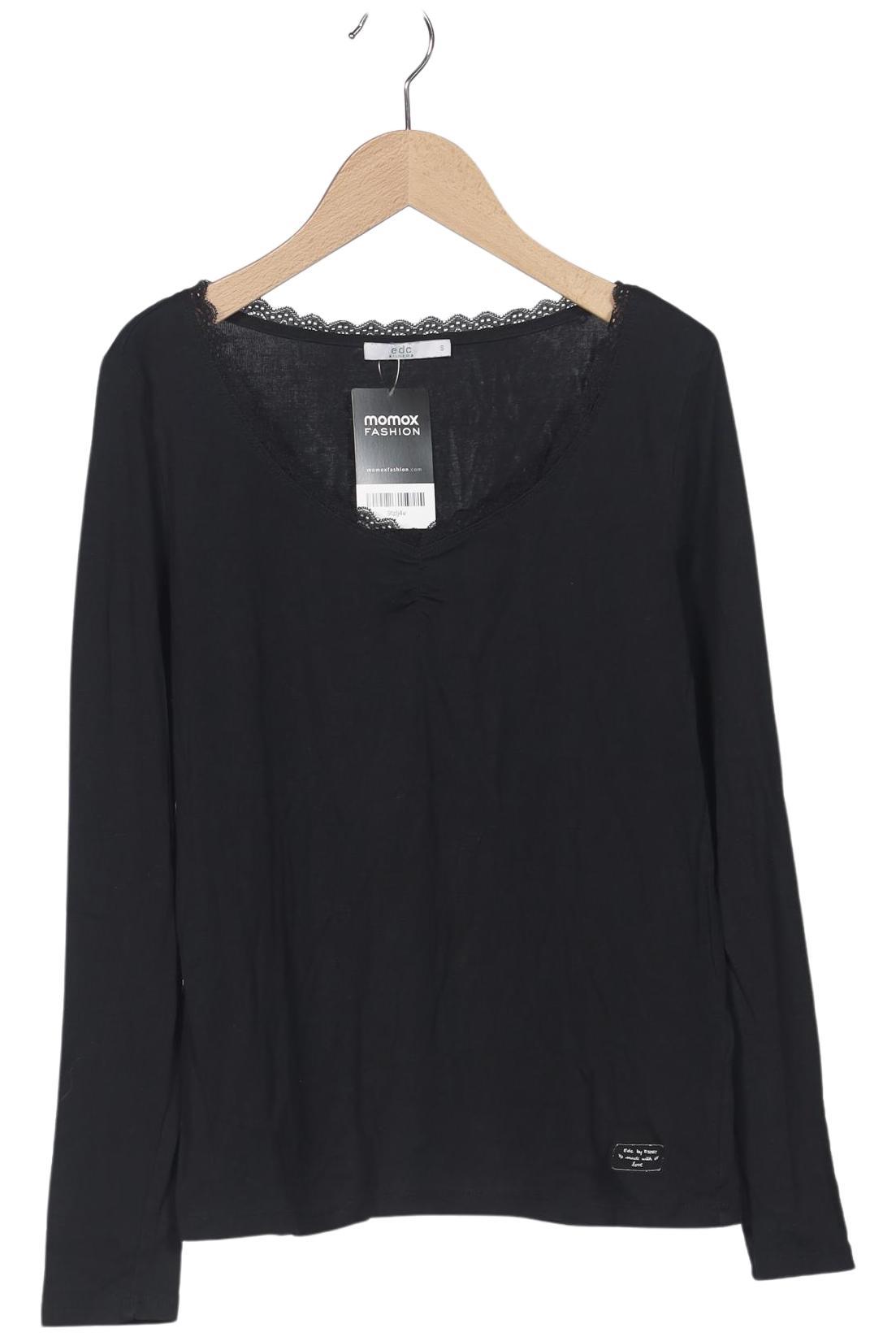 

edc by Esprit Damen Langarmshirt, schwarz, Gr. 36