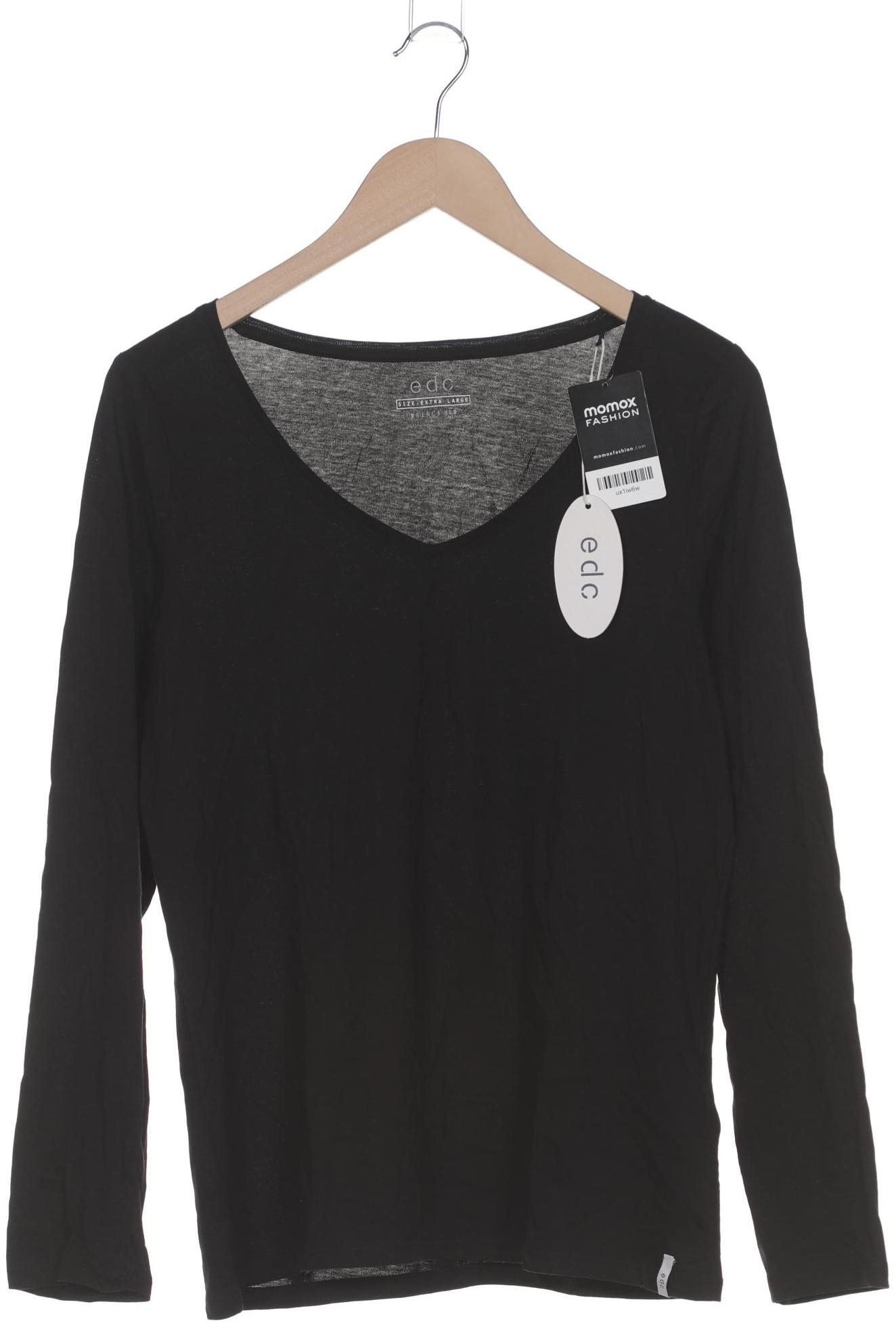 

edc by Esprit Damen Langarmshirt, schwarz, Gr. 44