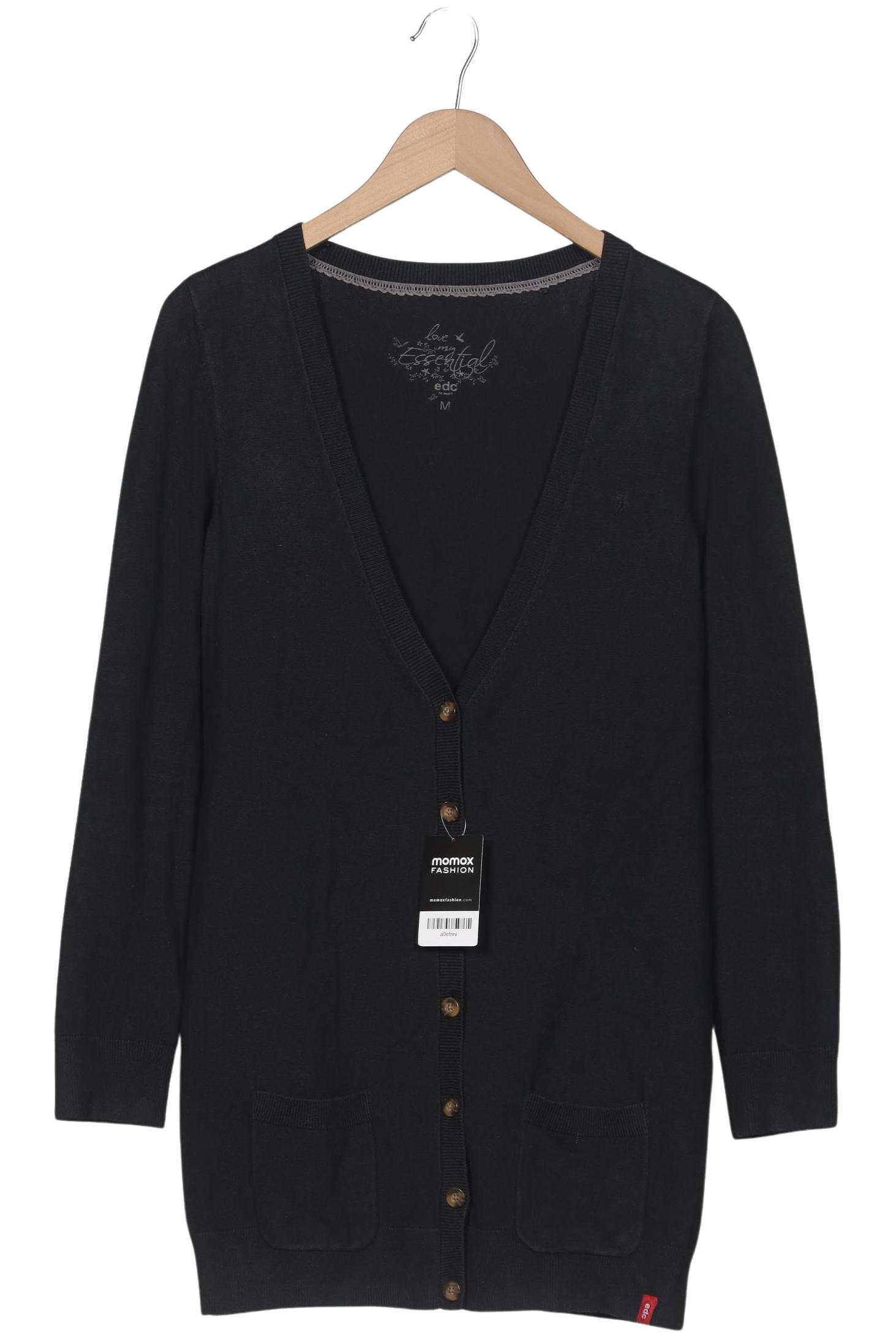 

edc by Esprit Damen Strickjacke, schwarz, Gr. 38