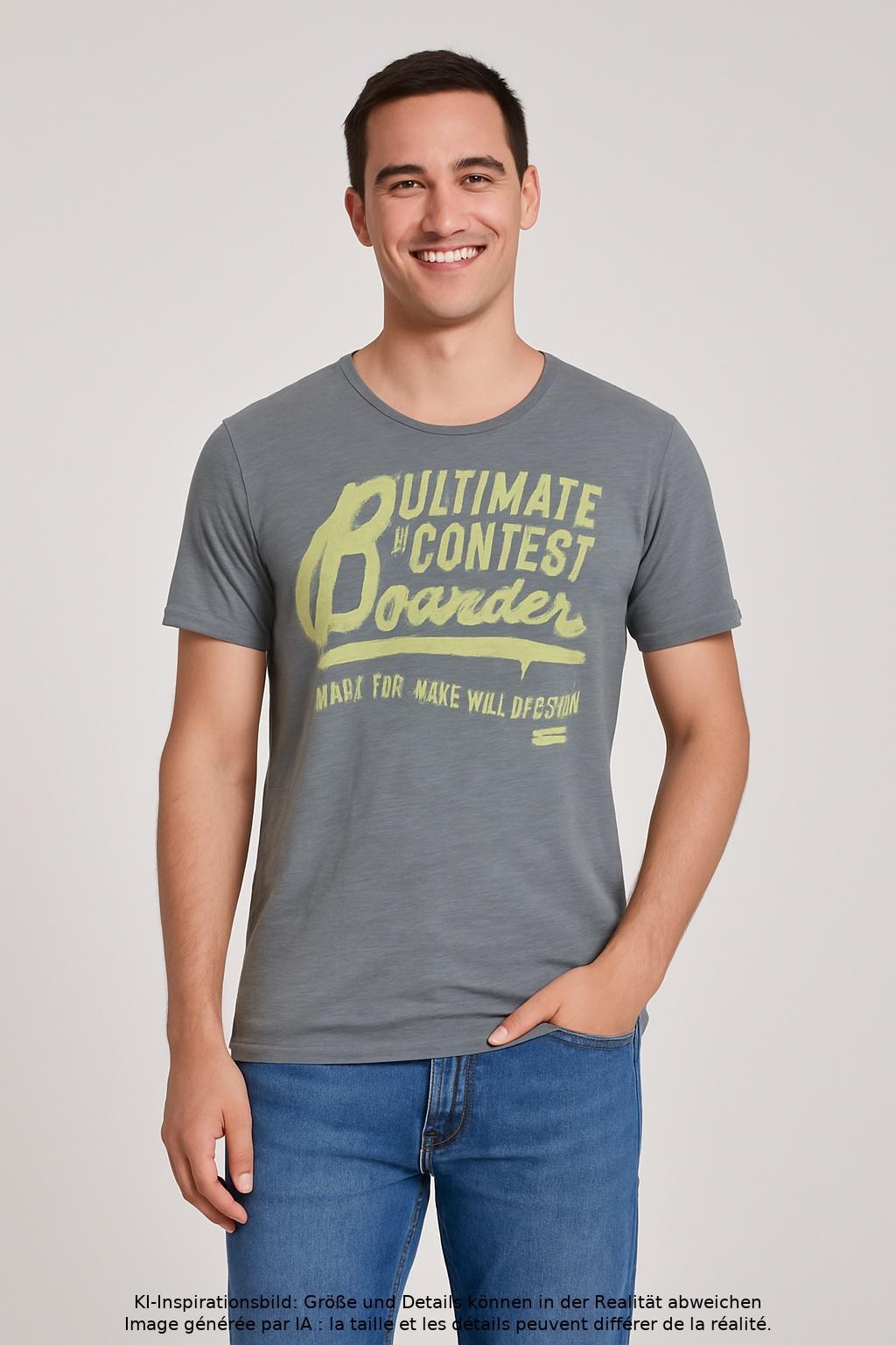 

edc by Esprit Herren T-Shirt, grau, Gr. 52