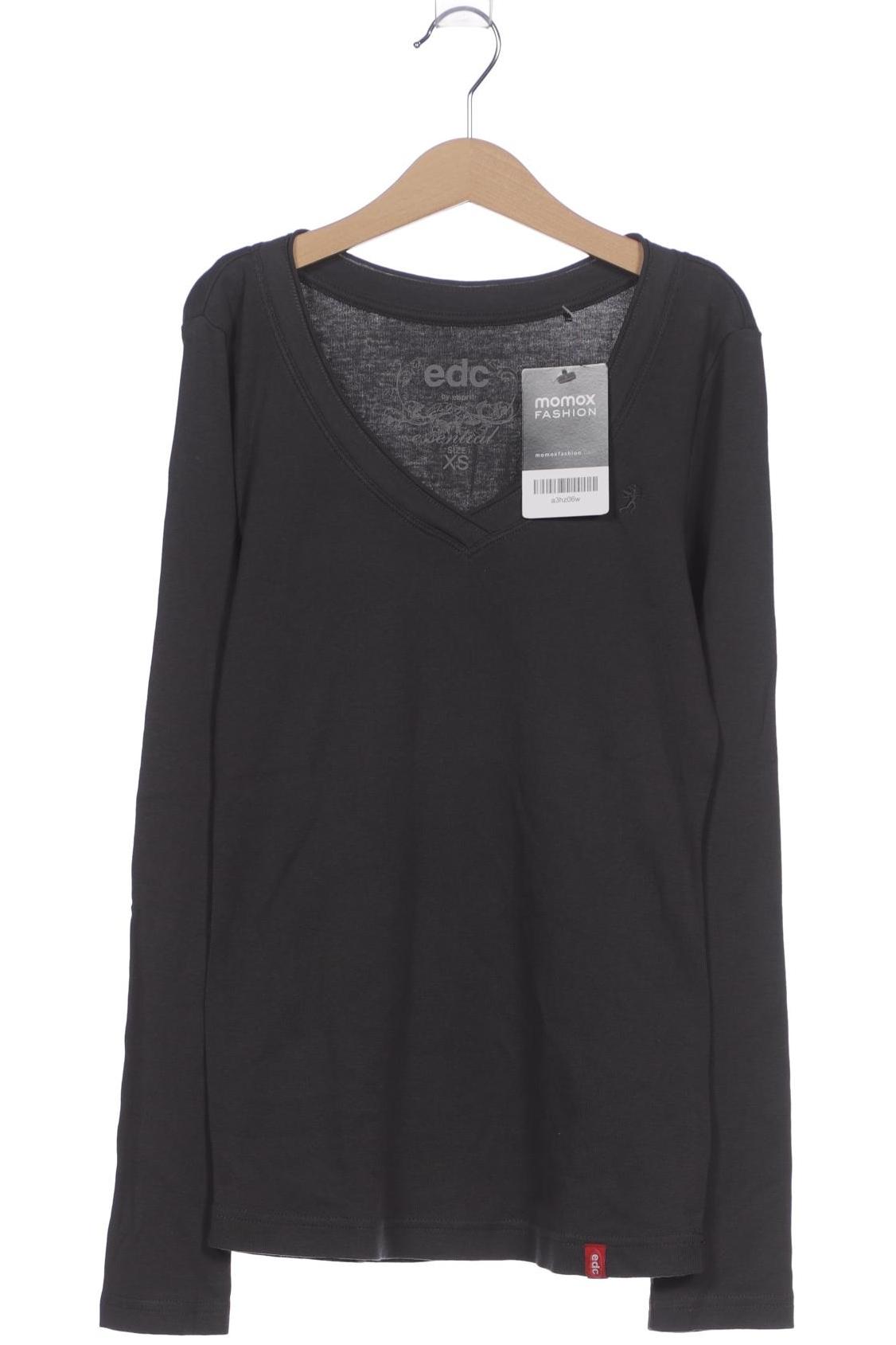 

edc by Esprit Damen Langarmshirt, grau, Gr. 34
