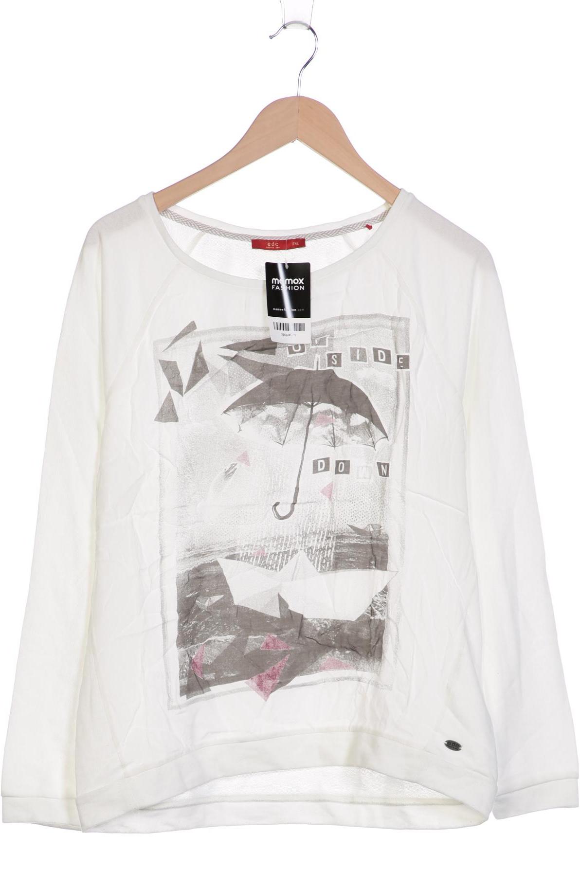 

edc by Esprit Damen Langarmshirt, weiß, Gr. 46