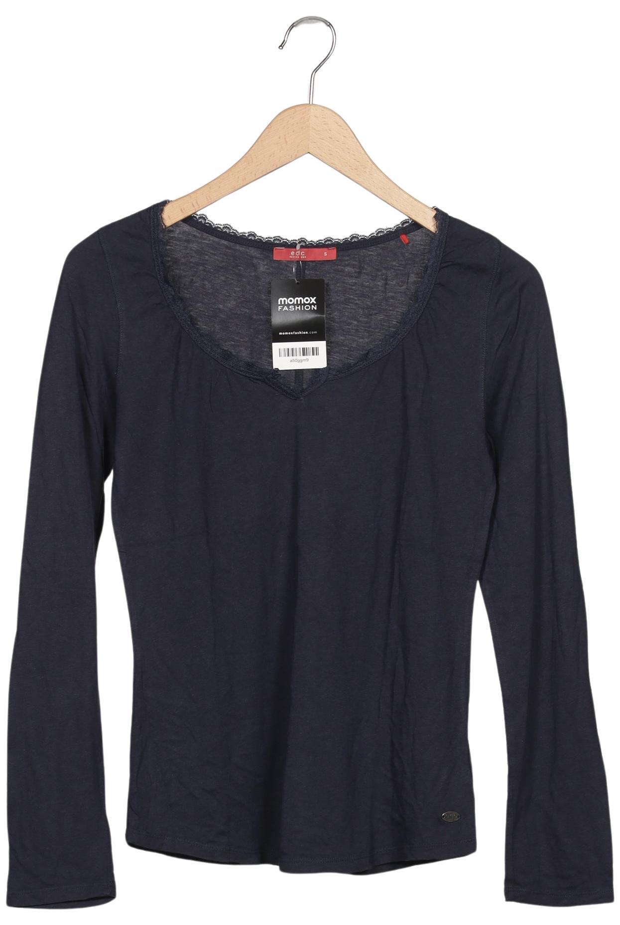 

edc by Esprit Damen Langarmshirt, marineblau, Gr. 36