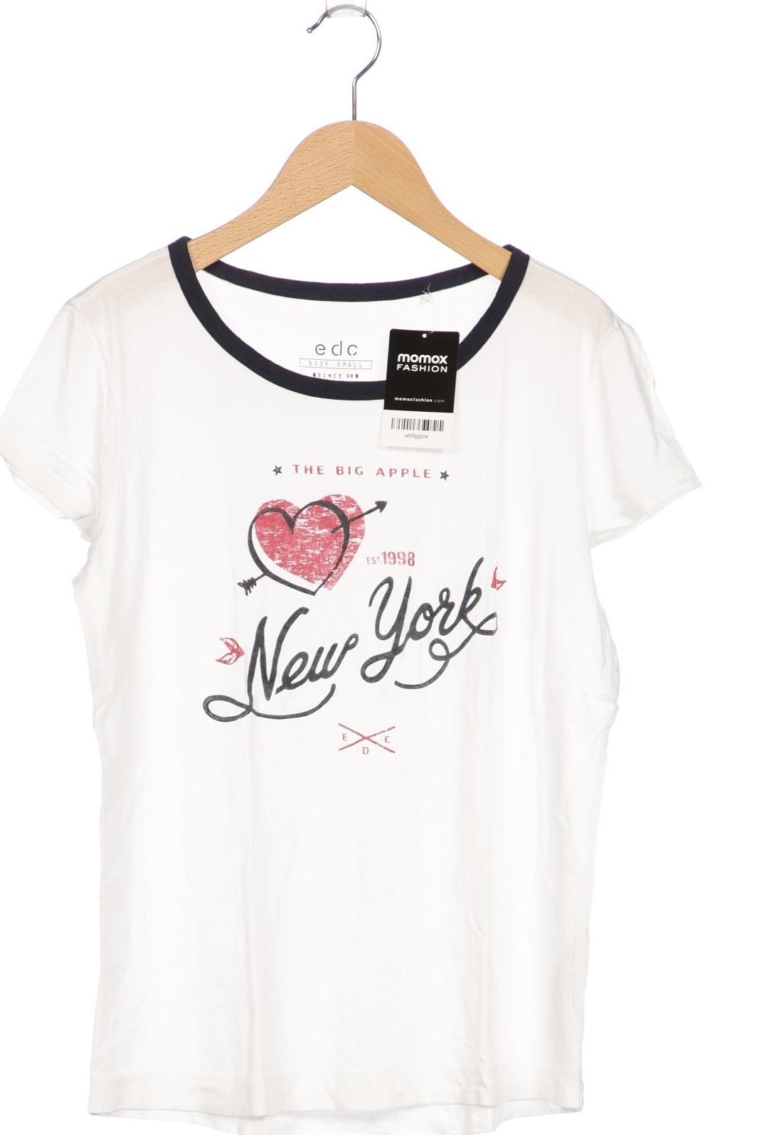

edc by Esprit Damen T-Shirt, weiß, Gr. 36