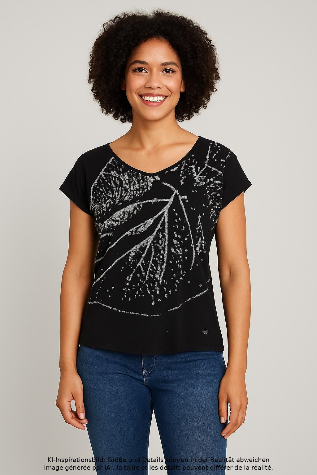 

edc by Esprit Damen T-Shirt, schwarz, Gr. 38