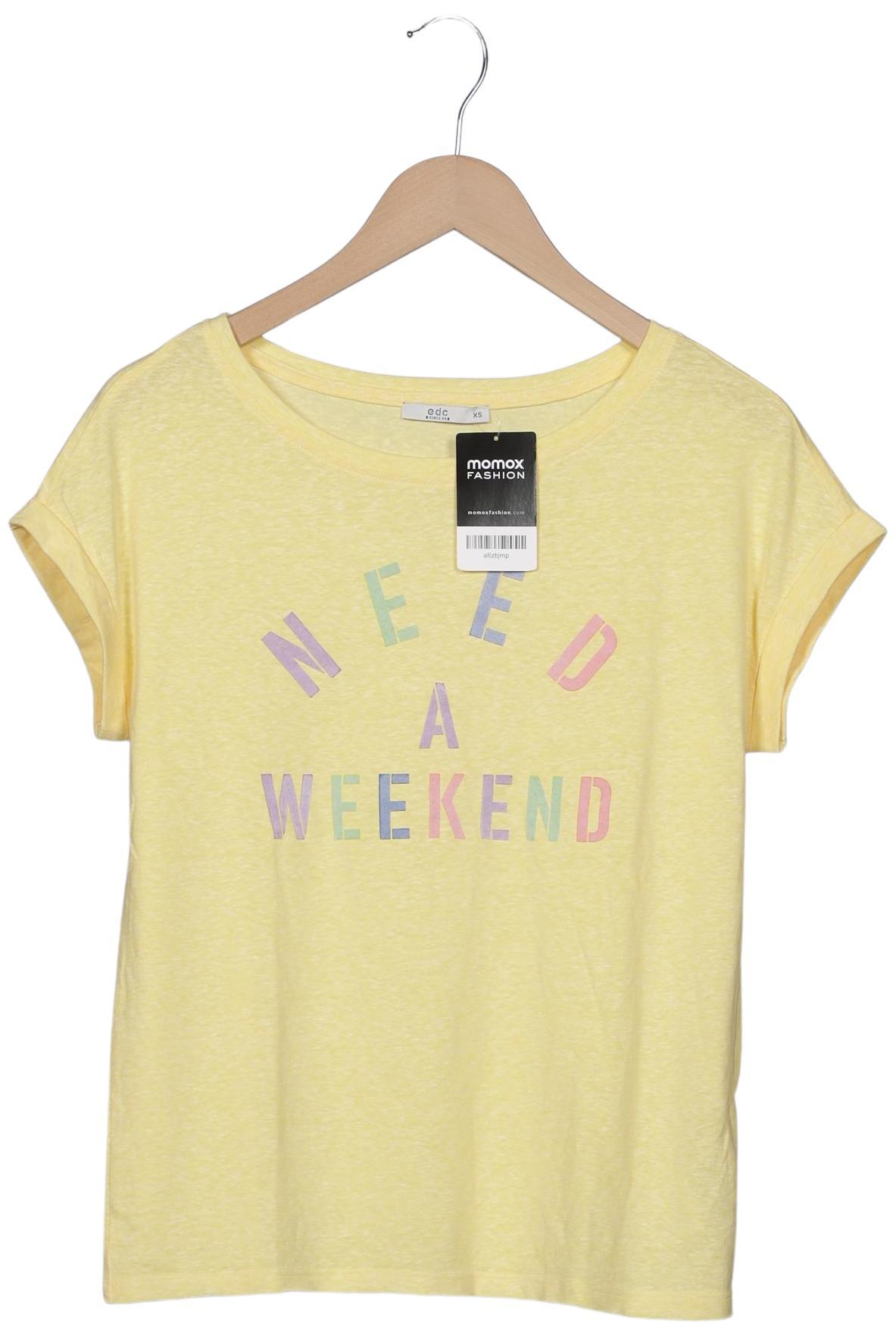 

edc by Esprit Damen T-Shirt, gelb, Gr. 34