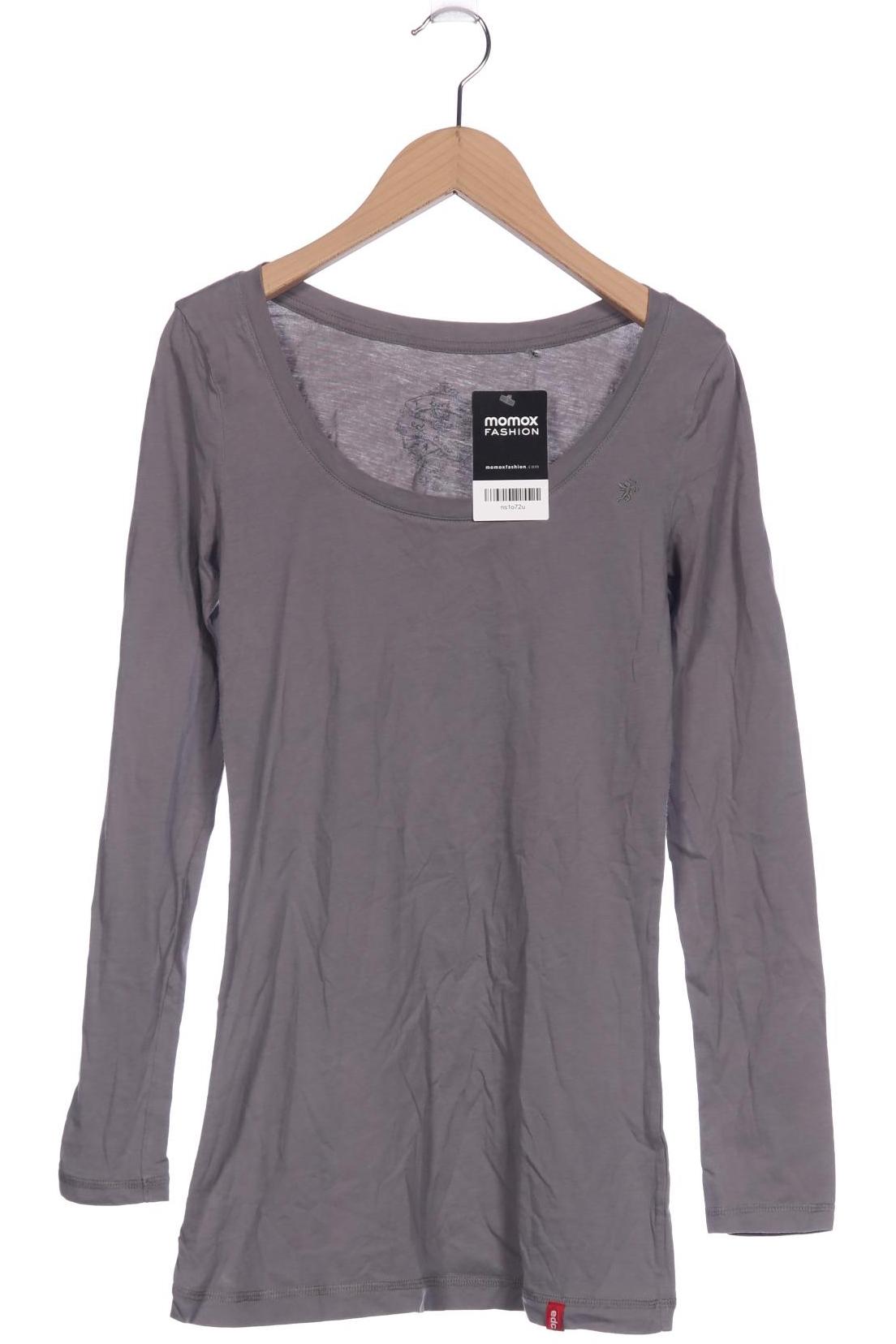 

edc by Esprit Damen Langarmshirt, grau, Gr. 36