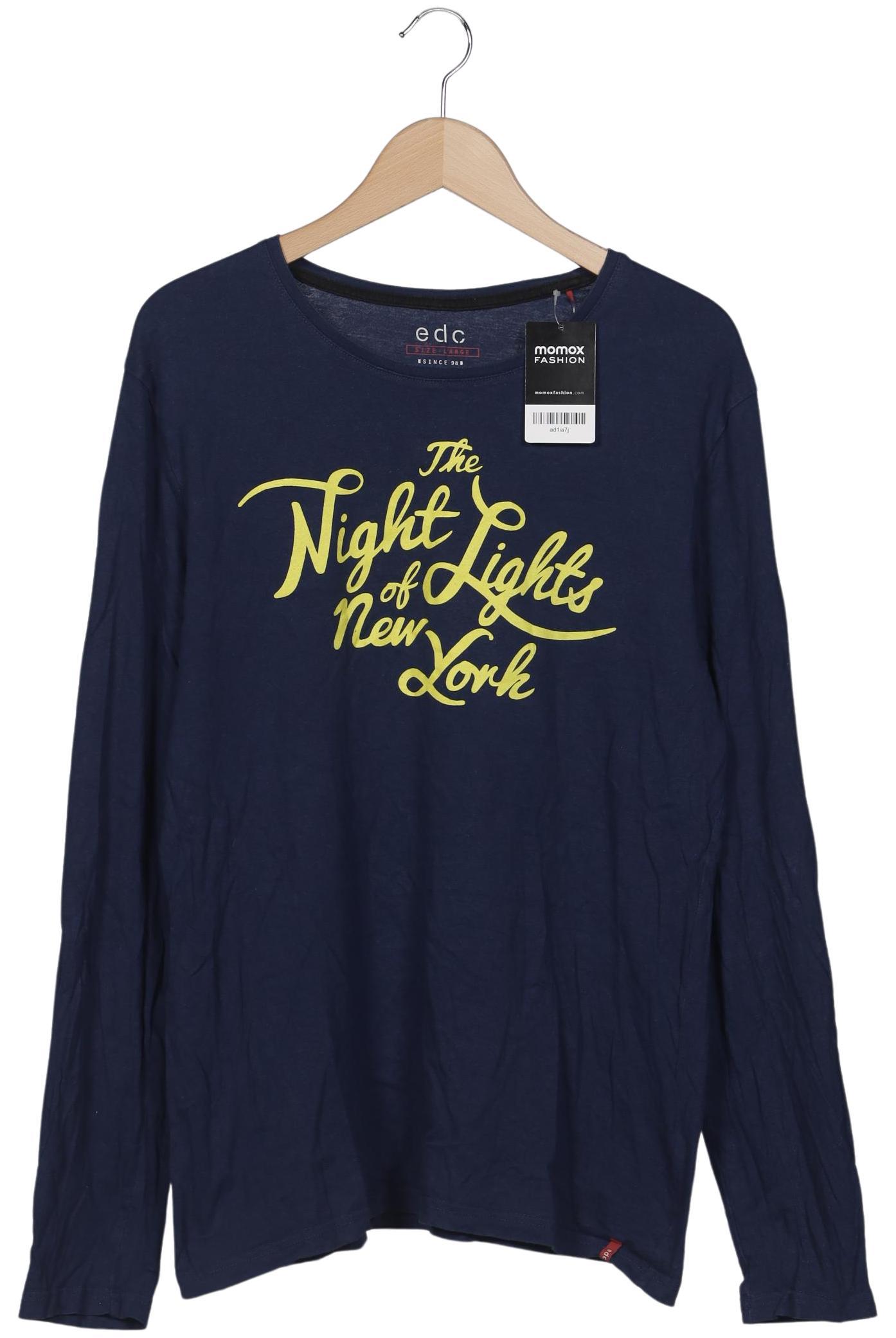 

edc by Esprit Herren Langarmshirt, marineblau, Gr. 52