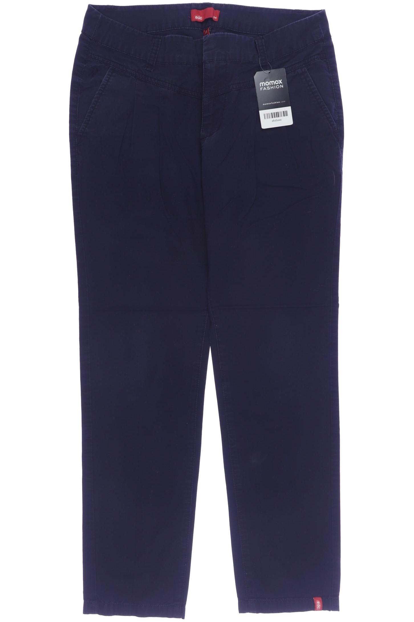 

edc by Esprit Damen Stoffhose, marineblau, Gr. 34