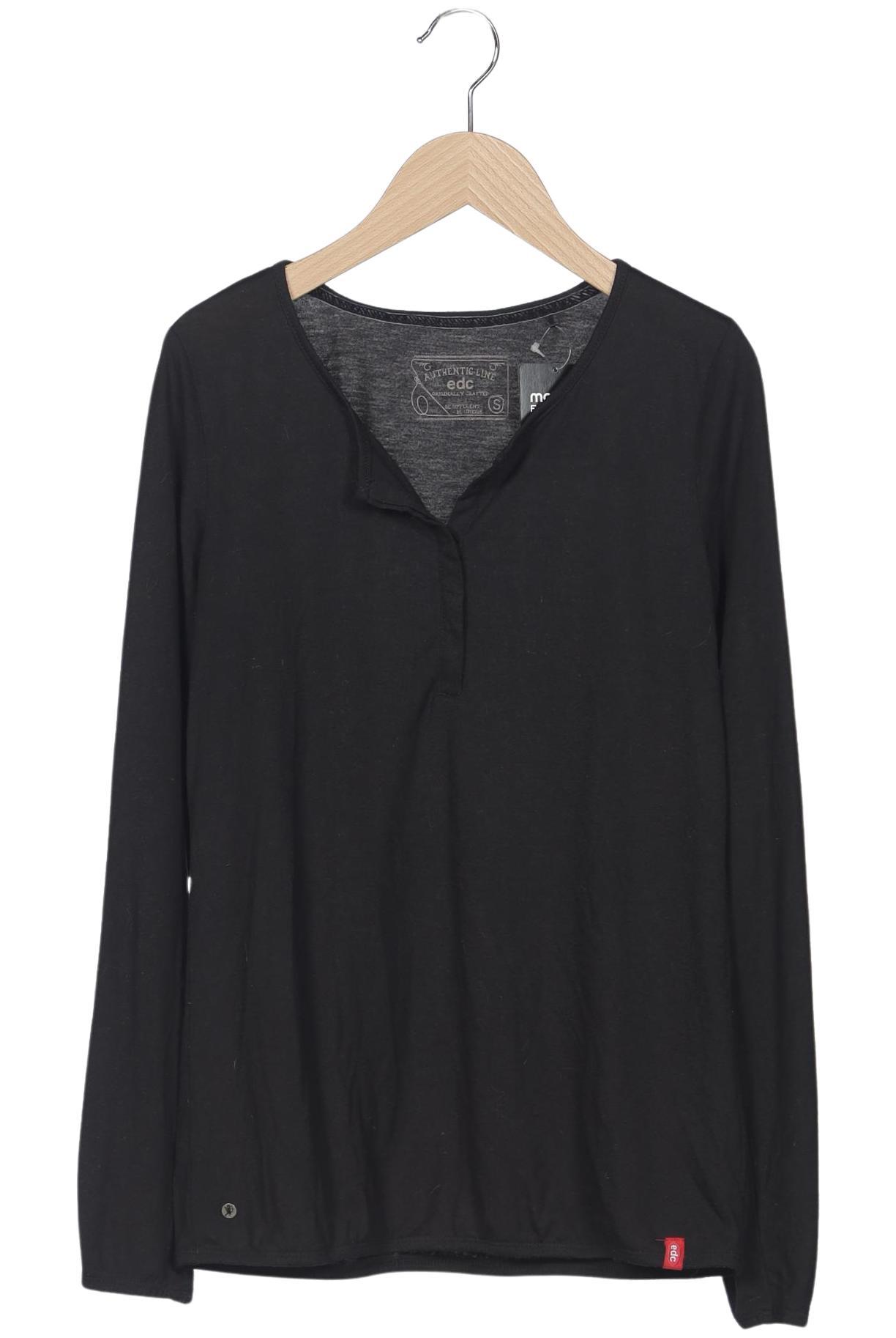 

edc by Esprit Damen Langarmshirt, schwarz, Gr. 36