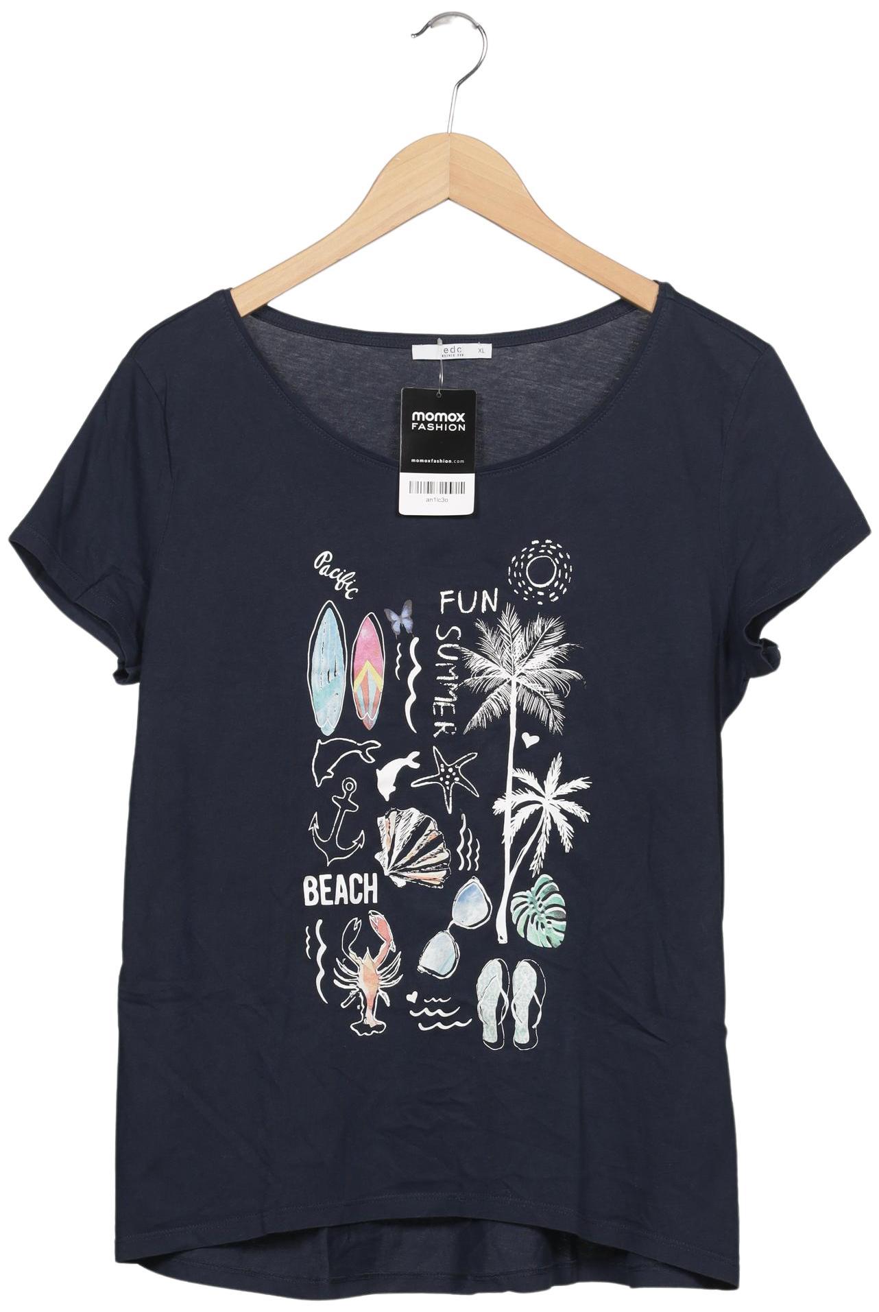 

edc by Esprit Damen T-Shirt, marineblau, Gr. 44