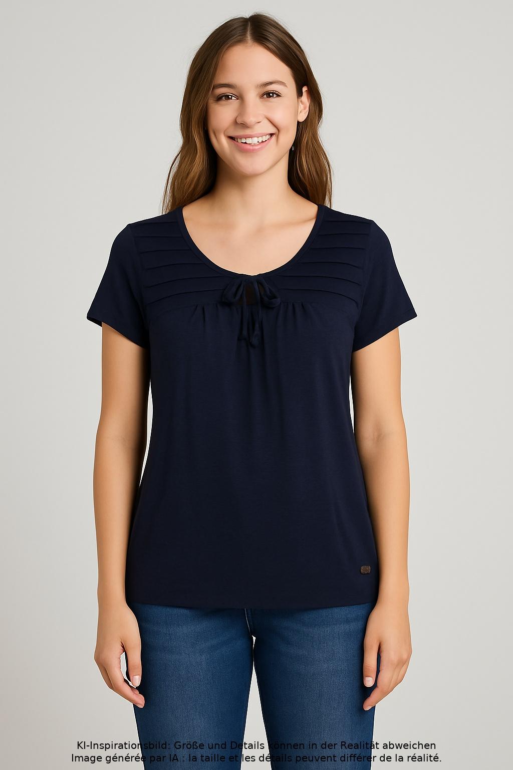 

edc by Esprit Damen T-Shirt, marineblau, Gr. 36