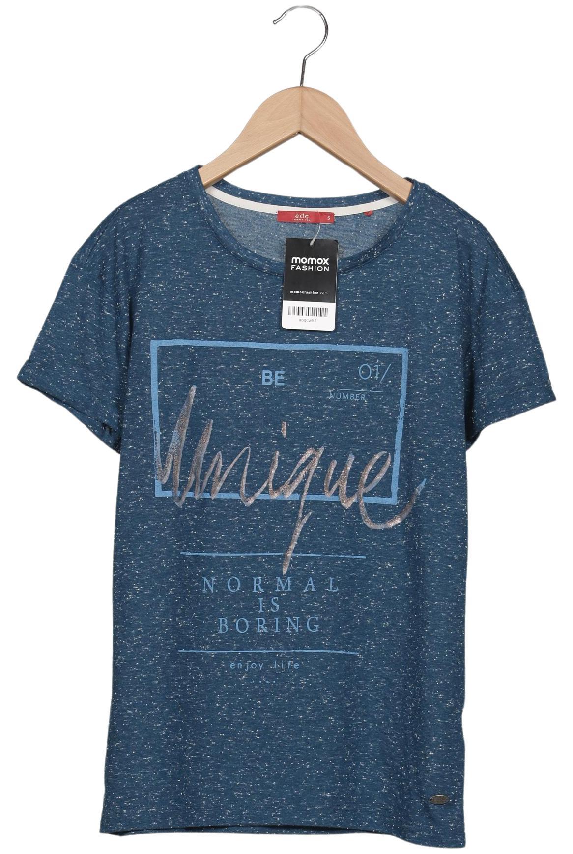 

edc by Esprit Damen T-Shirt, blau, Gr. 36