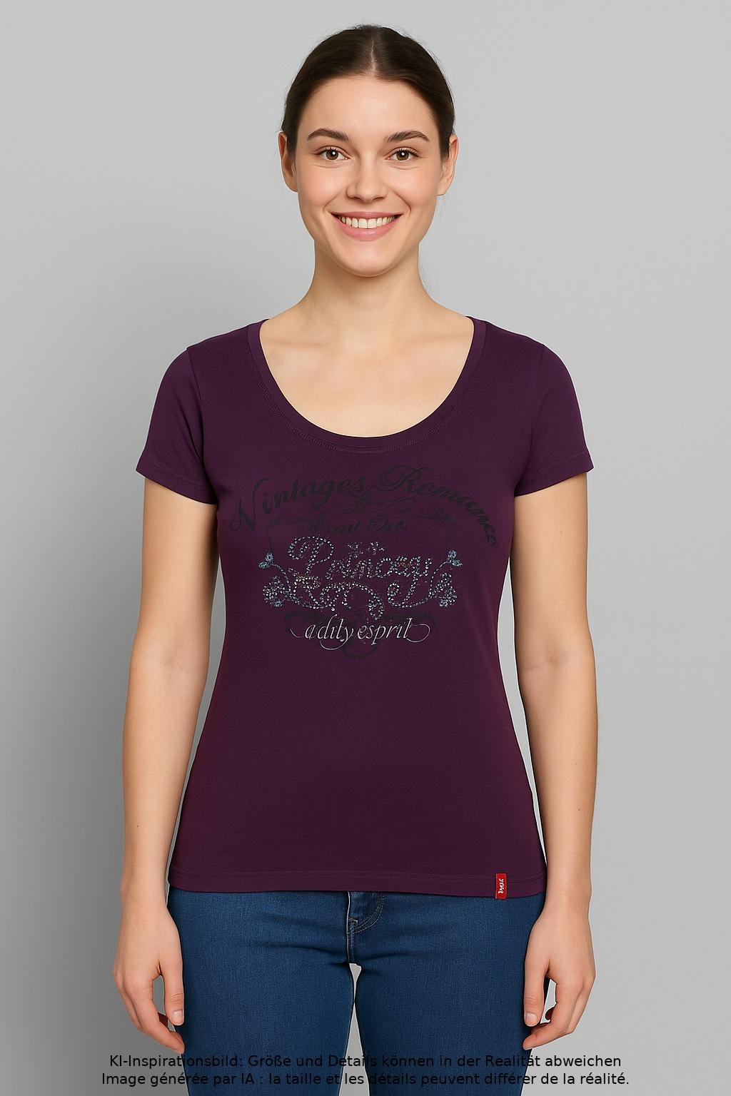 

edc by Esprit Damen T-Shirt, flieder, Gr. 36