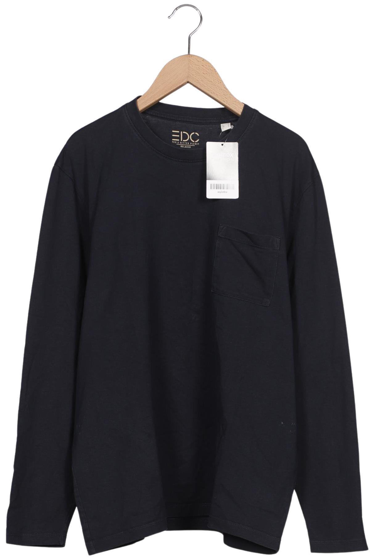 

edc by Esprit Herren Langarmshirt, marineblau, Gr. 48