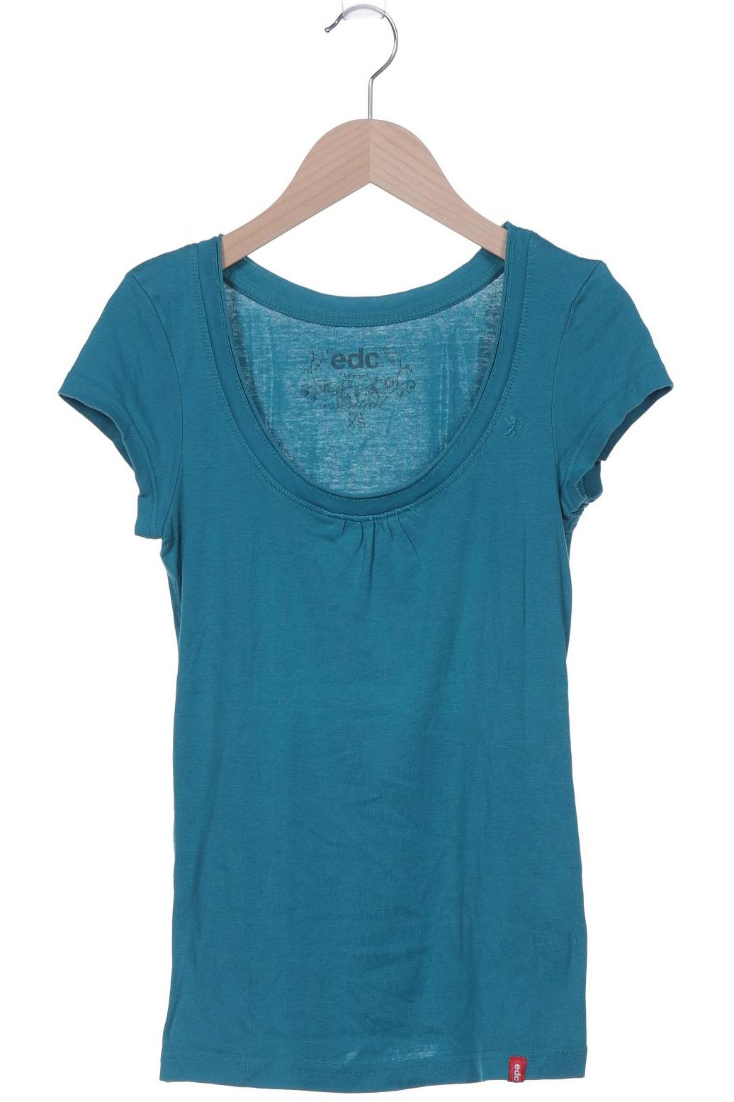 

edc by Esprit Damen T-Shirt, blau, Gr. 34