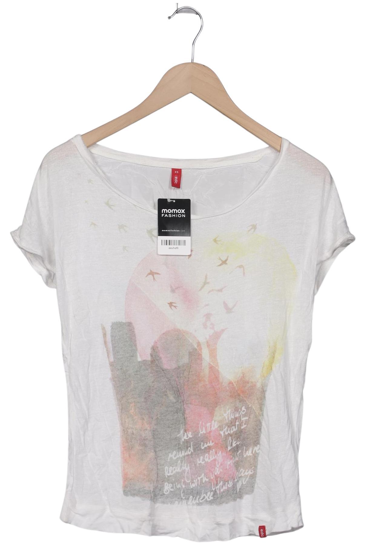 

edc by Esprit Damen T-Shirt, weiß, Gr. 34