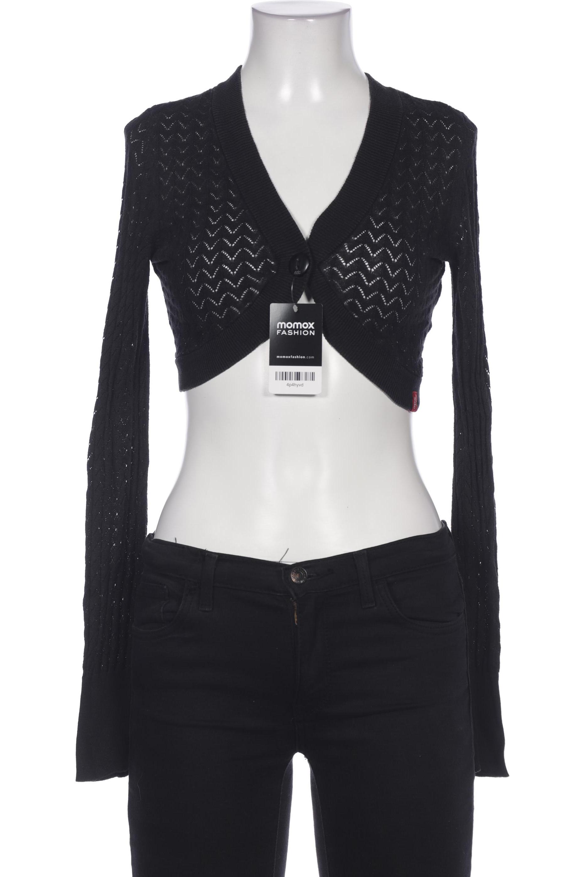 

edc by Esprit Damen Strickjacke, schwarz, Gr. 36