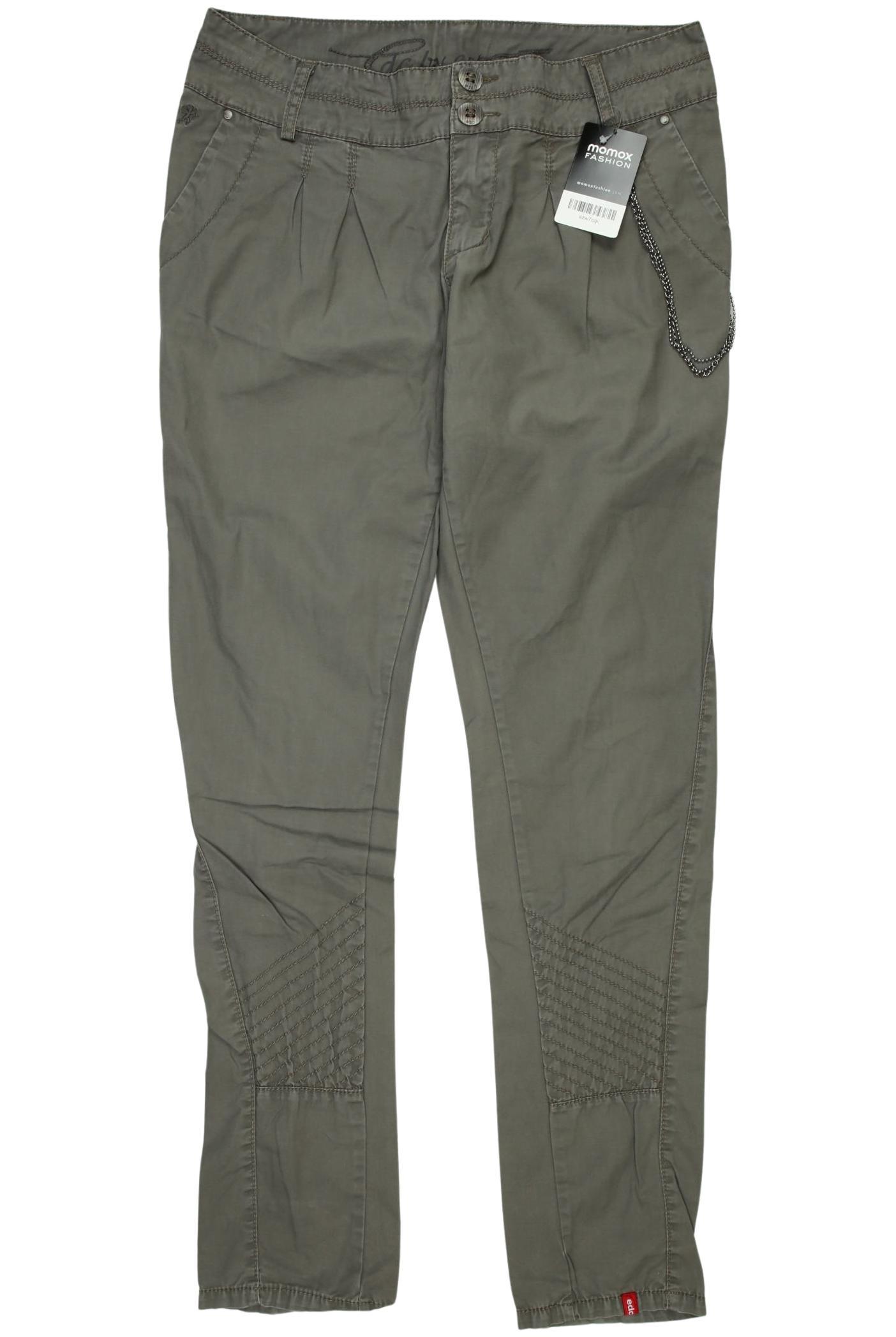 

edc by Esprit Damen Stoffhose, grün, Gr. 34