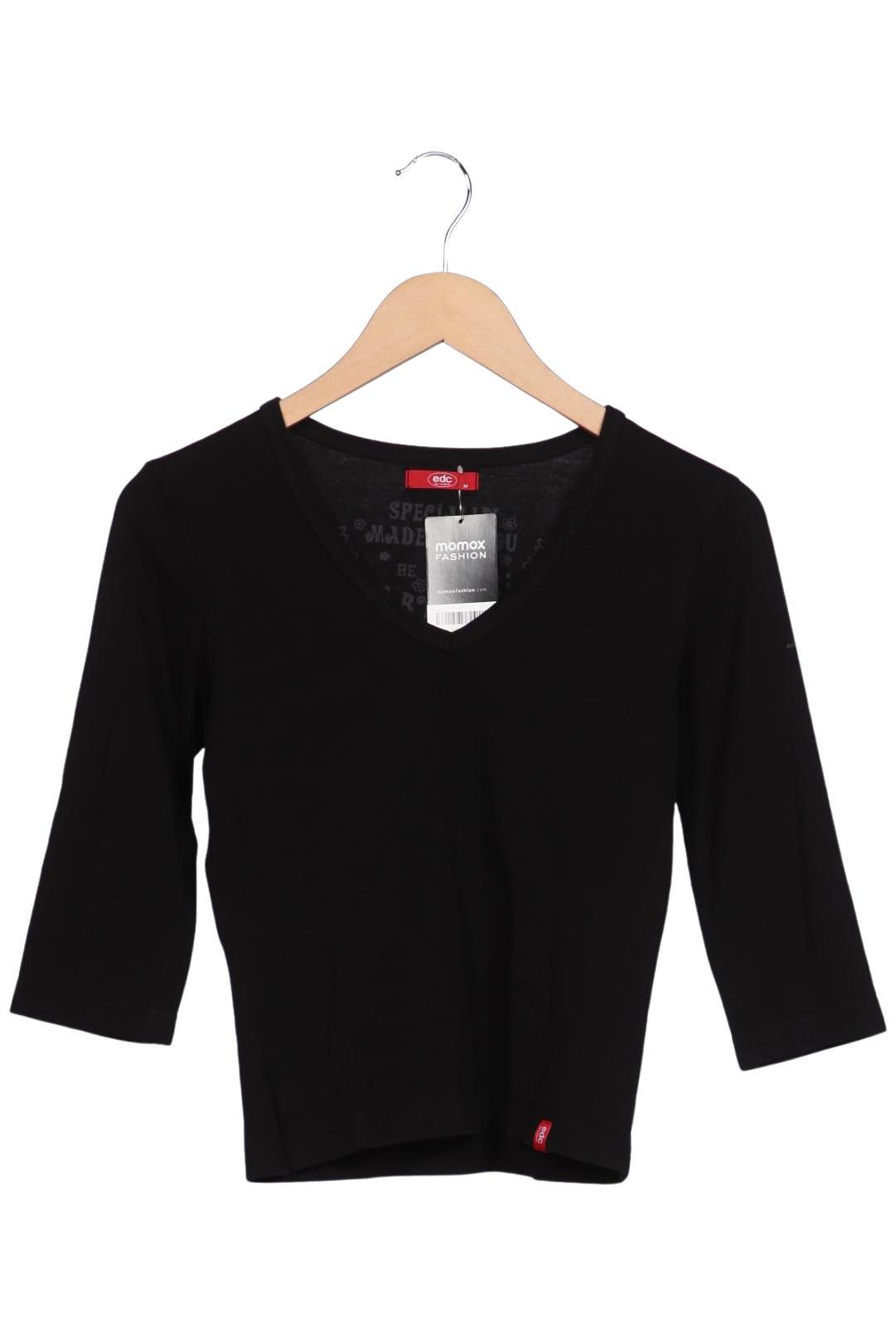 

edc by Esprit Damen Langarmshirt, schwarz, Gr. 38